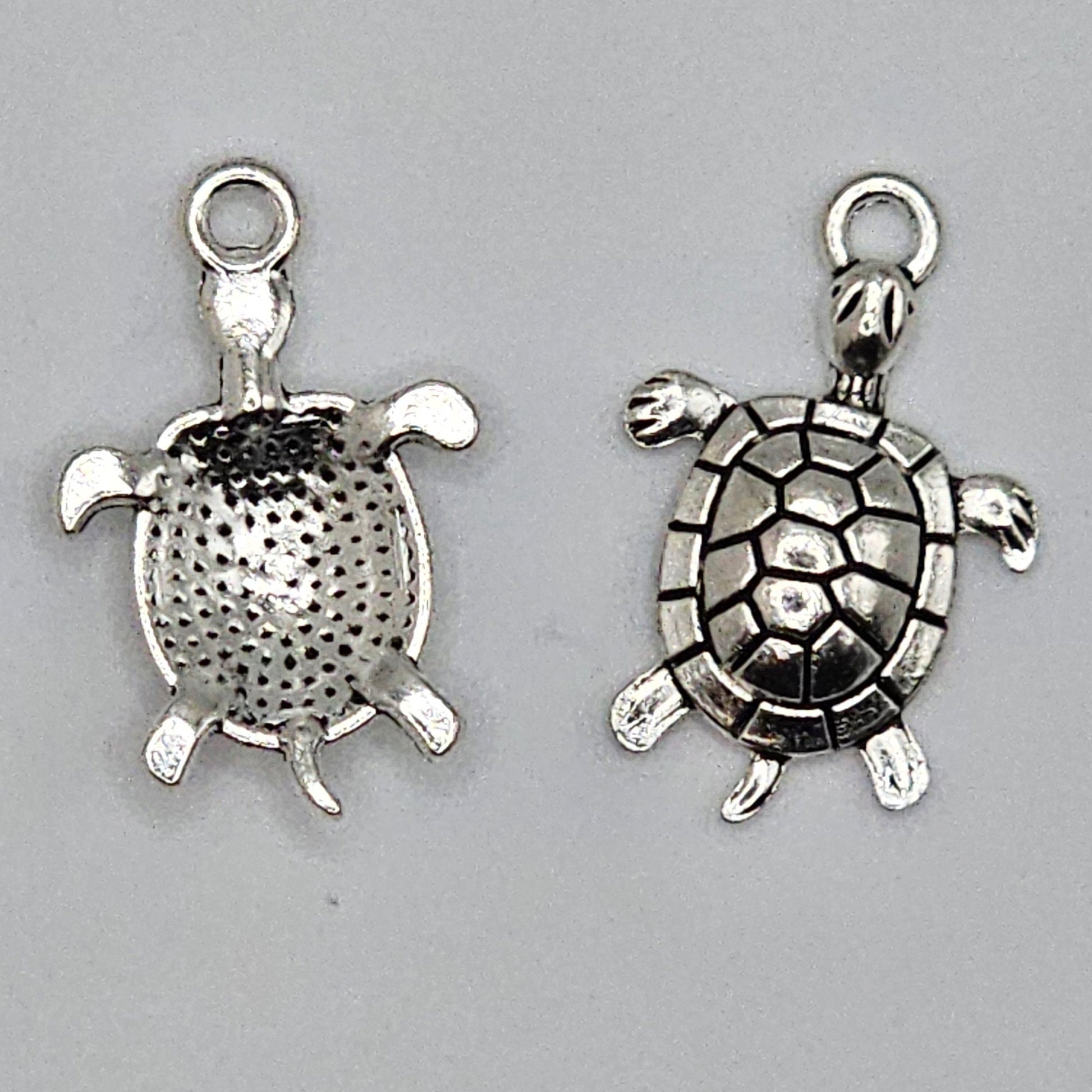 10/25/50 Pcs Turtle Silver Tone Charm, Charms #CM027