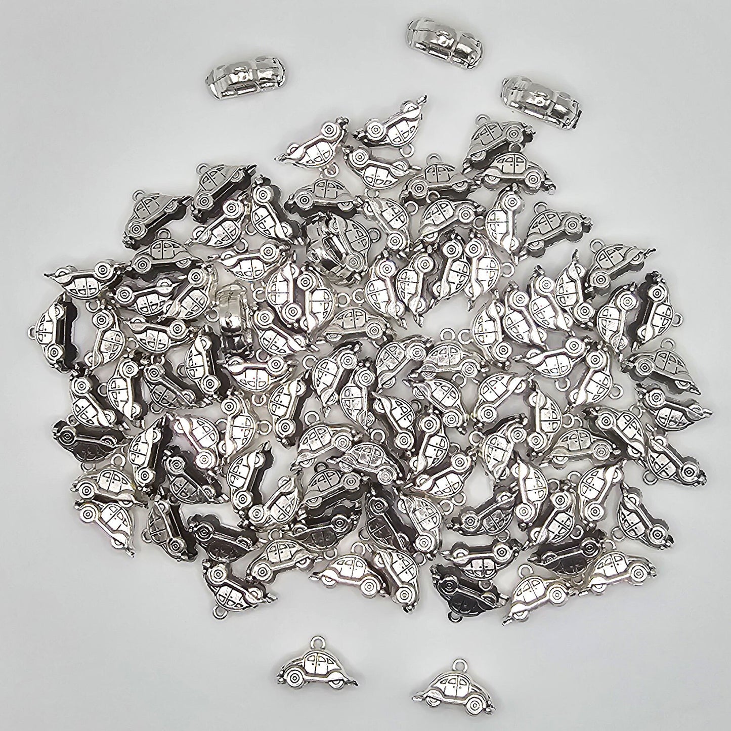 10/25/50 Pcs 3d Car Automobile, Auto Silver Tone Charm, Charms Pendants #CM045