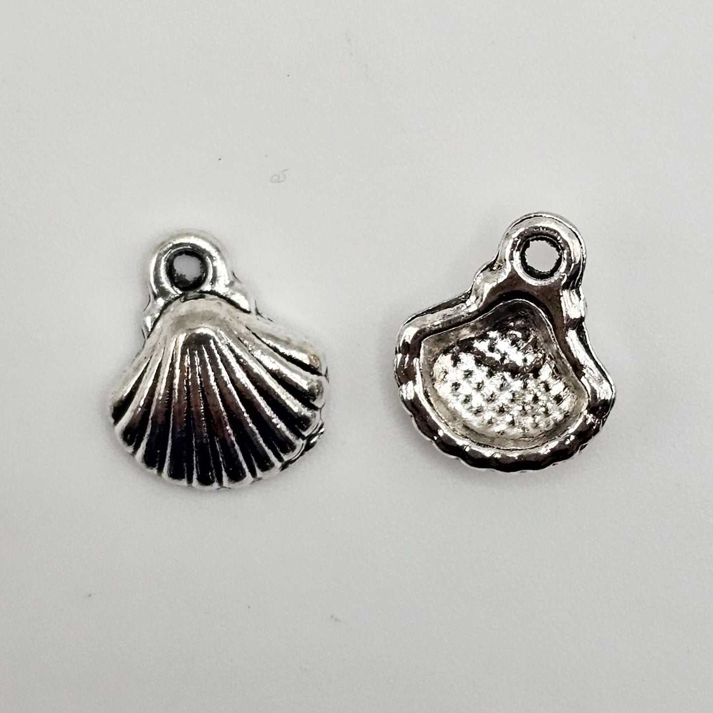 10/25/50 Pcs Seashell Silver Tone Charm, Charms #CM042