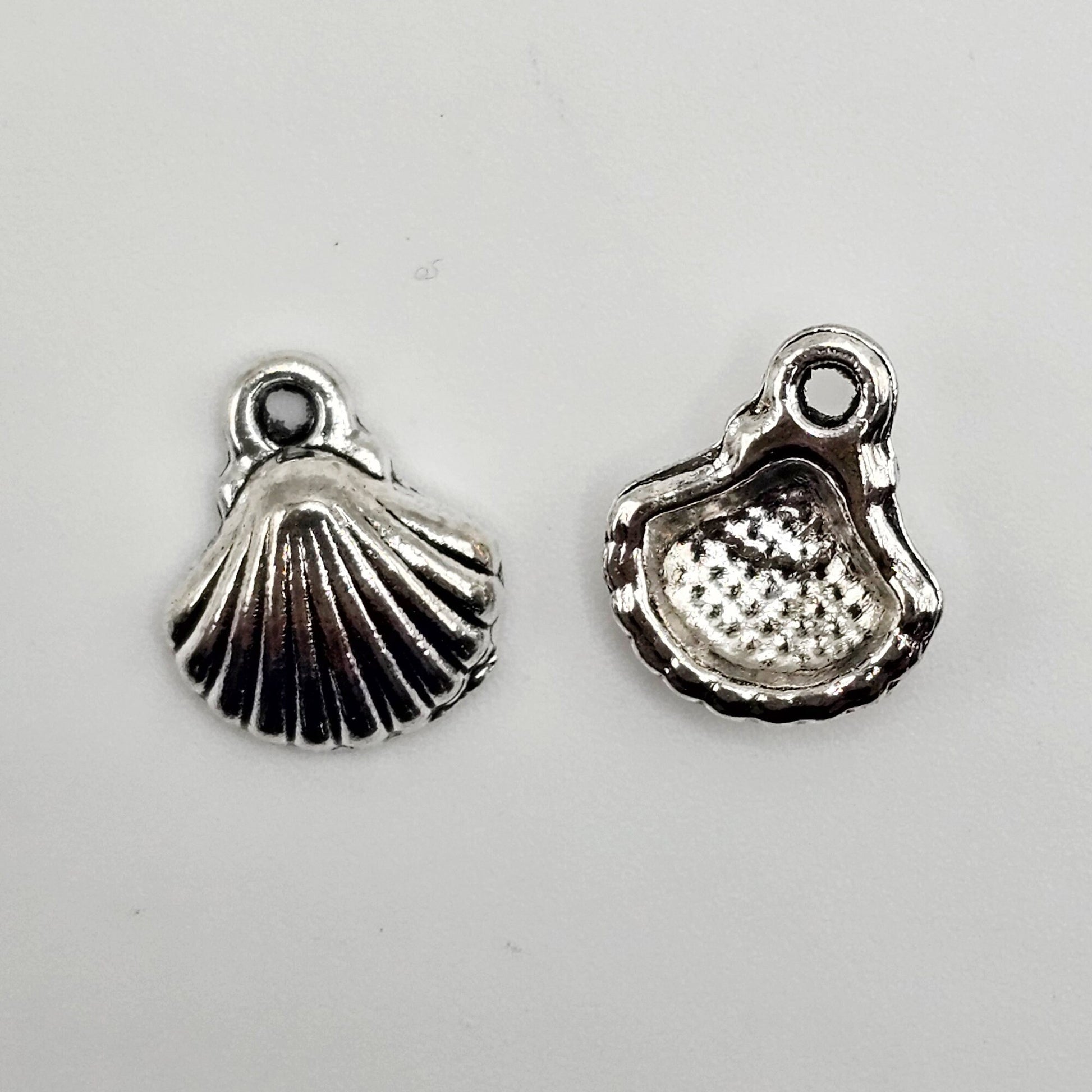 10/25/50 Pcs Seashell Silver Tone Charm, Charms #CM042