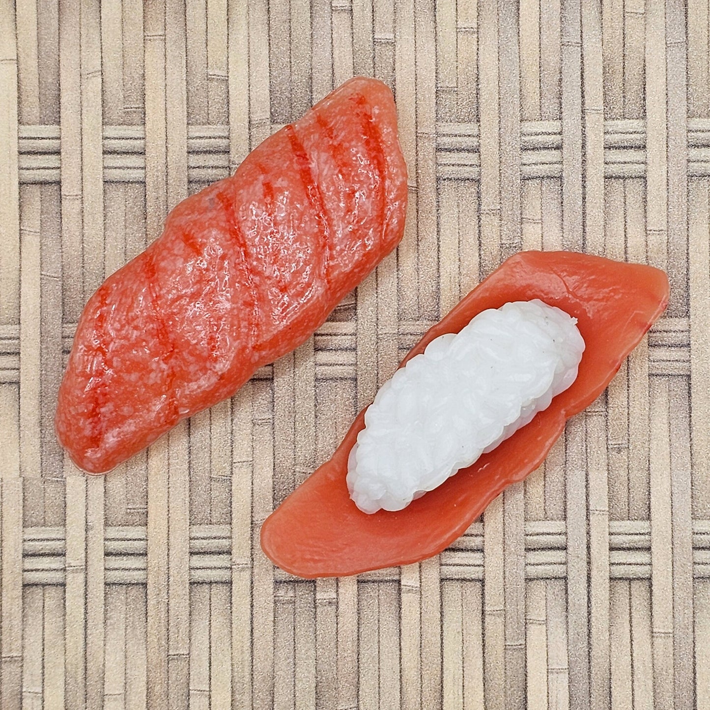 2 Pcs Fake Sushi Artificial Japanese Sushi Polymer Clay Food Tuna Maguro #CAB116