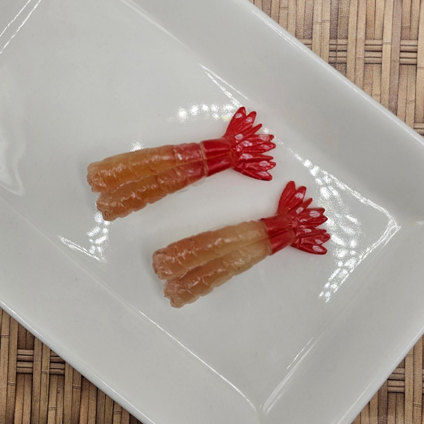 2 Pcs Fake Sushi Artificial Japanese Sushi Polymer Clay Food Raw Sweet Shrimp Amaebi #CAB117