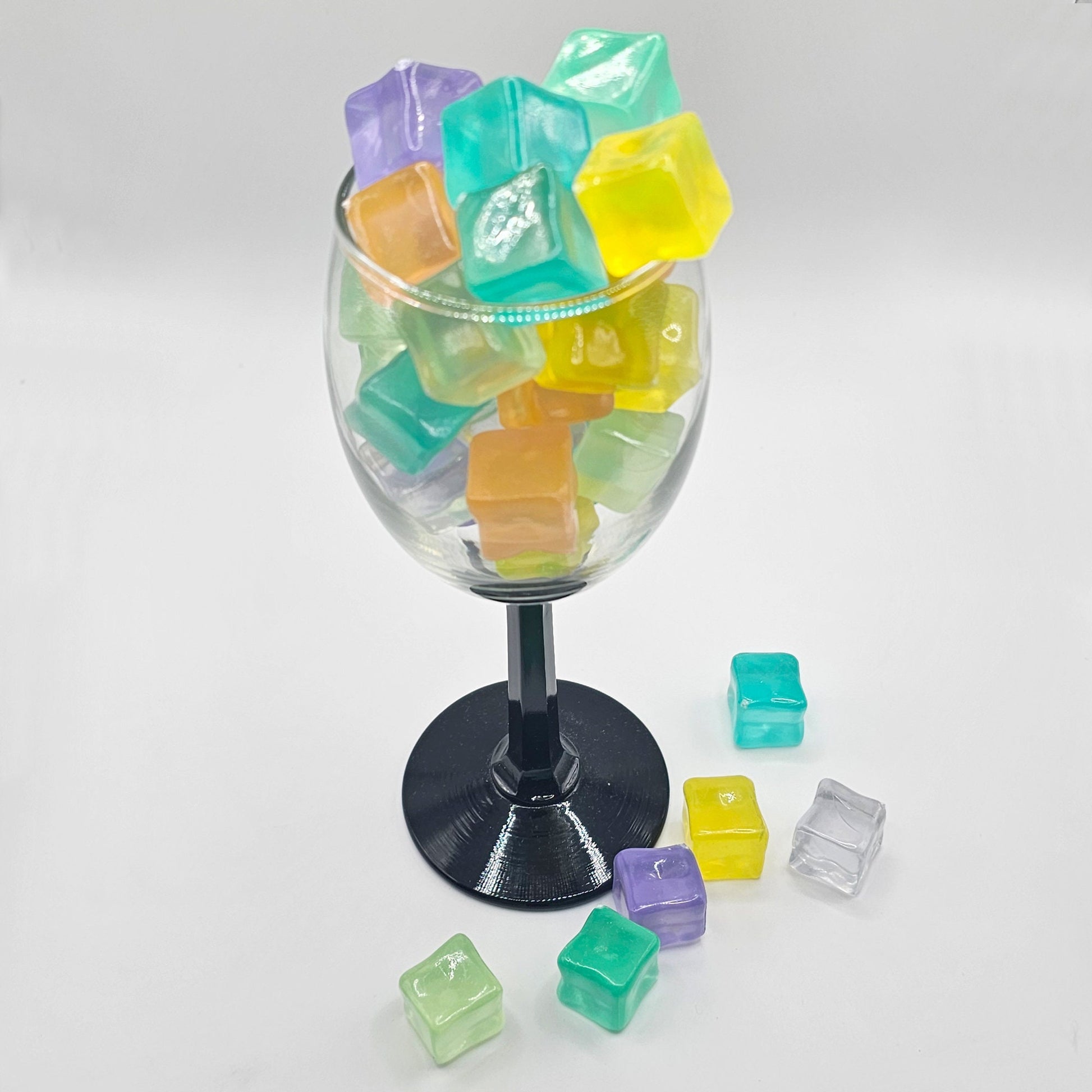 6/15 Pcs Glow in the Dark Multi Color Ice Cube Chunks, Fluorescent Acrylic Blocks, Faux Ice Cubes, Cabochons #CAB122