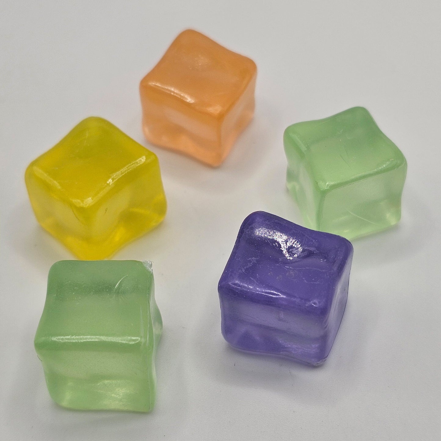 6/15 Pcs Glow in the Dark Multi Color Ice Cube Chunks, Fluorescent Acrylic Blocks, Faux Ice Cubes, Cabochons #CAB122