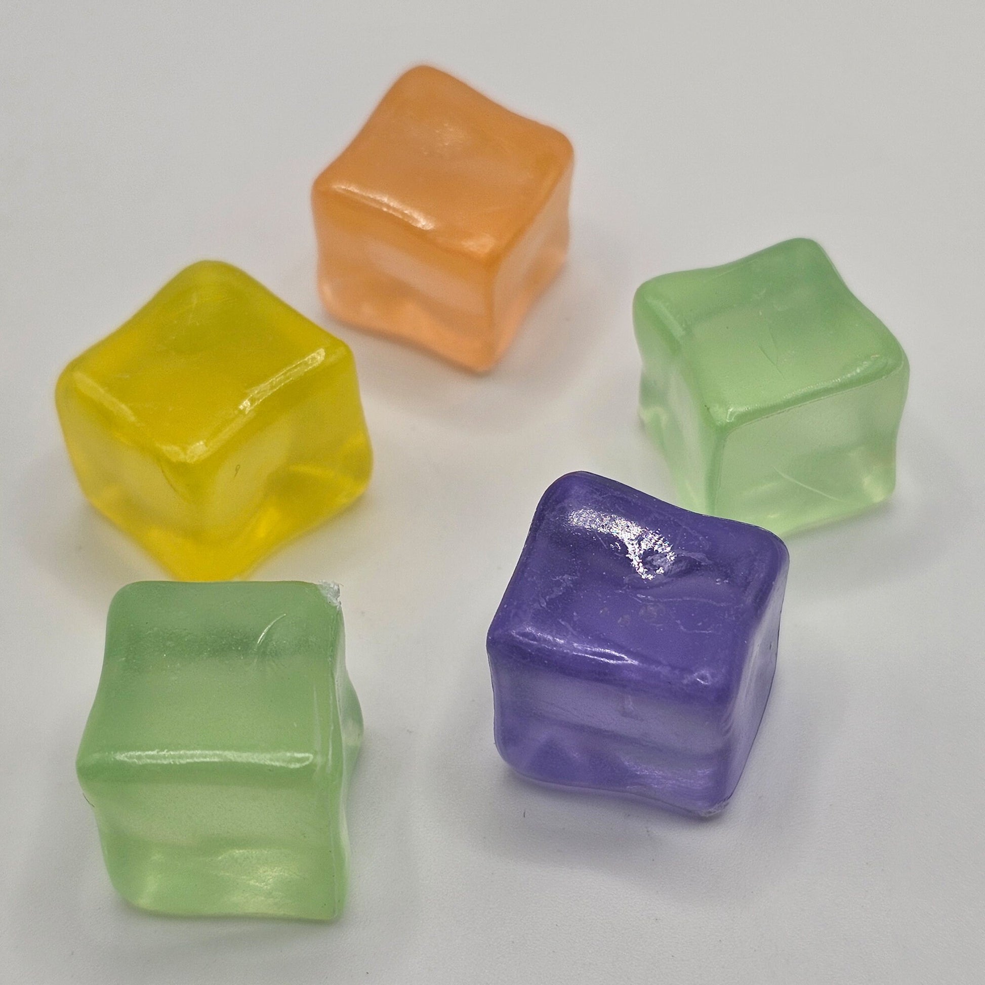 6/15 Pcs Glow in the Dark Multi Color Ice Cube Chunks, Fluorescent Acrylic Blocks, Faux Ice Cubes, Cabochons #CAB122