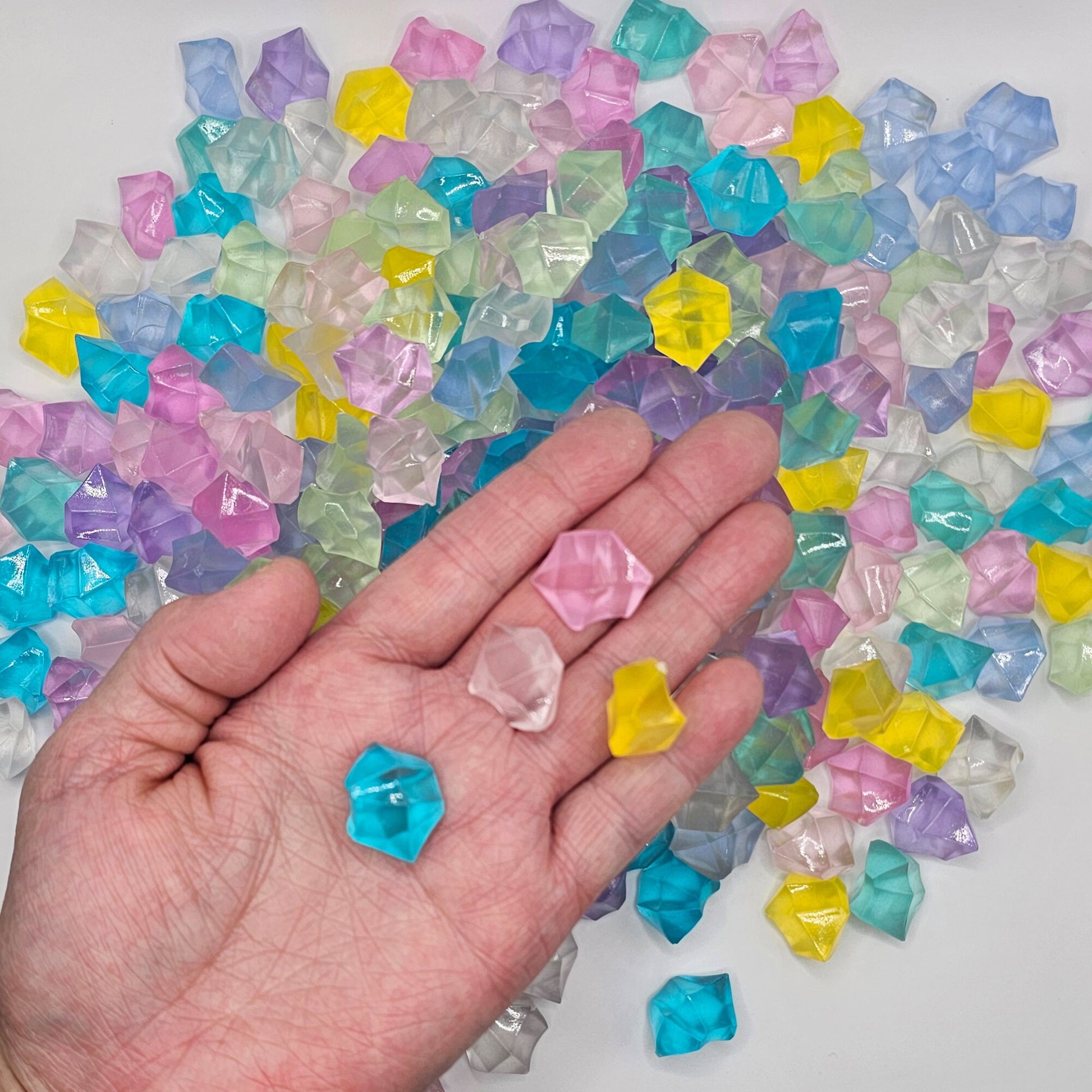 6/15 Pcs Glow in the Dark Multi Color Crushed Ice Cube Chunks, Fluorescent Faux Ice Cubes, Crystals Fake Diamond, Cabochons #CAB123