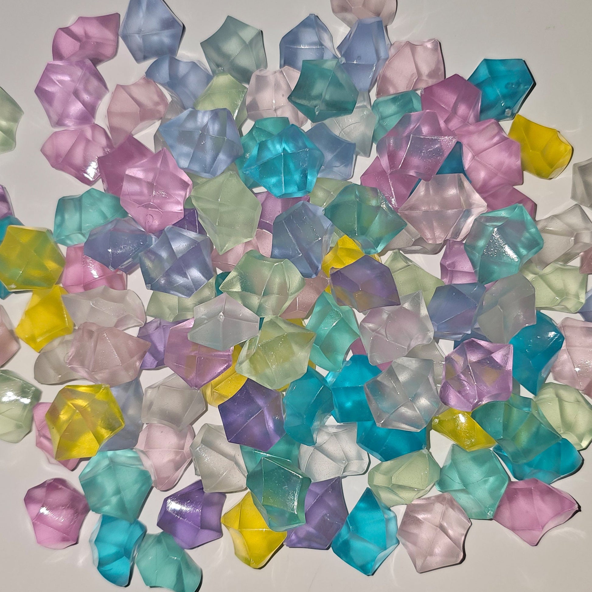 6/15 Pcs Glow in the Dark Multi Color Crushed Ice Cube Chunks, Fluorescent Faux Ice Cubes, Crystals Fake Diamond, Cabochons #CAB123