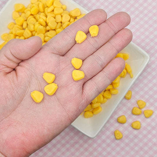 15/50/100 Pcs Whole Corn kernel Realistic Imitation Fake Food Cabochons, Faux Vegetable Cabochon, #CAB126
