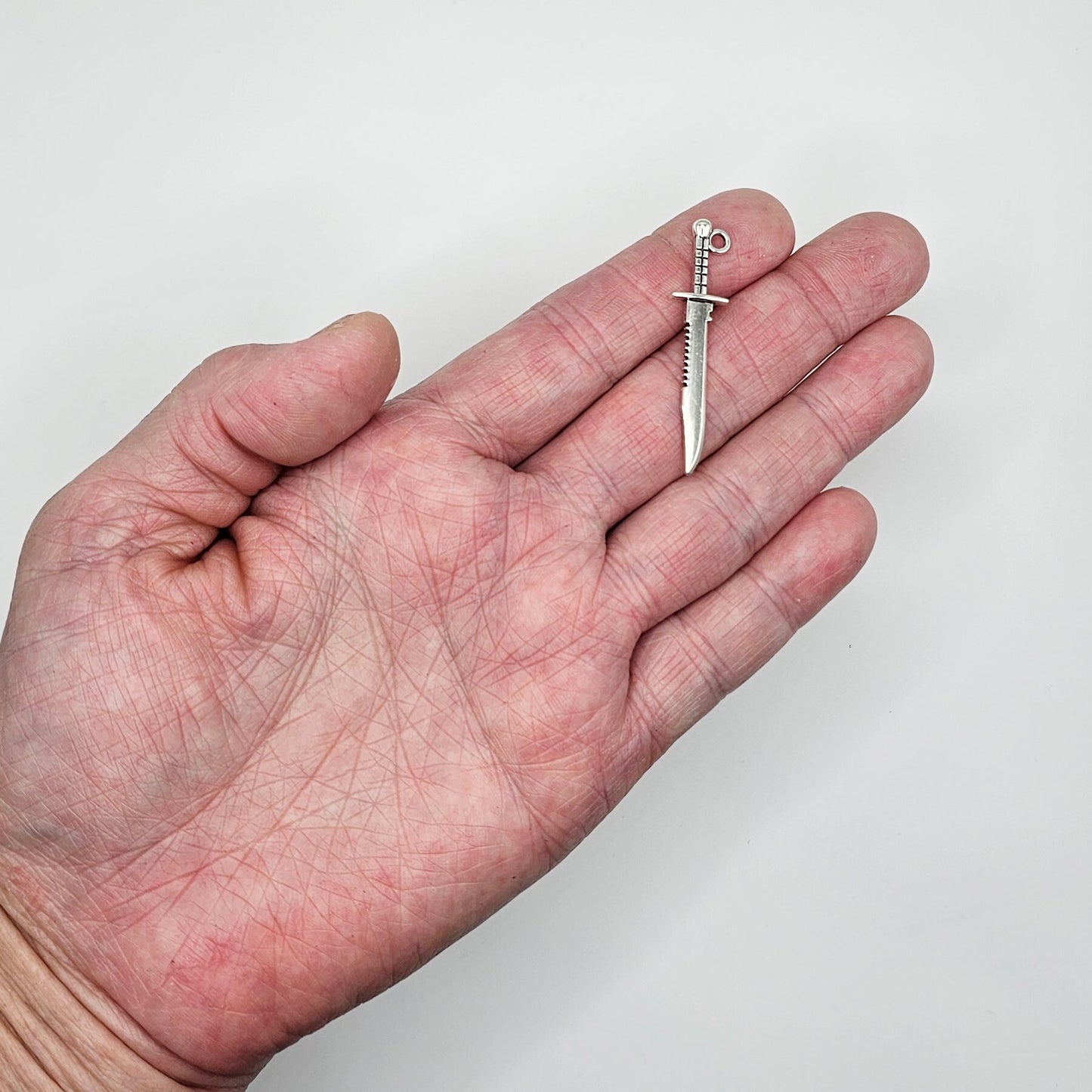 10/25/50 Pcs Tibetan Knife Sword Silver Tone Charm, Charms #CM047