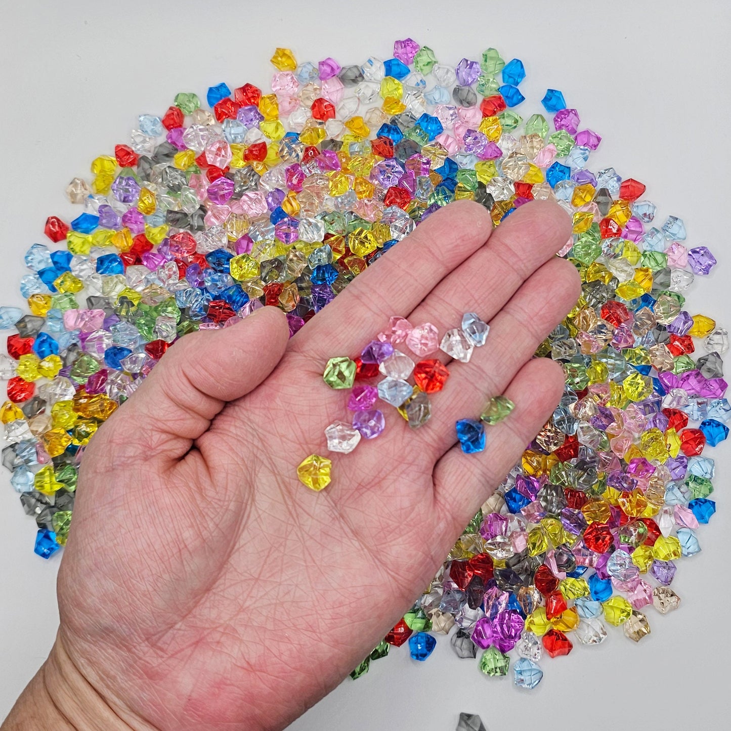 50/200 Pcs Multi Color Fake Crushed Ice, Rock Acrylic Ice Cubes, Crystals Fake Diamond Decoration Plastic Gems Vase Fillers, Cabochons