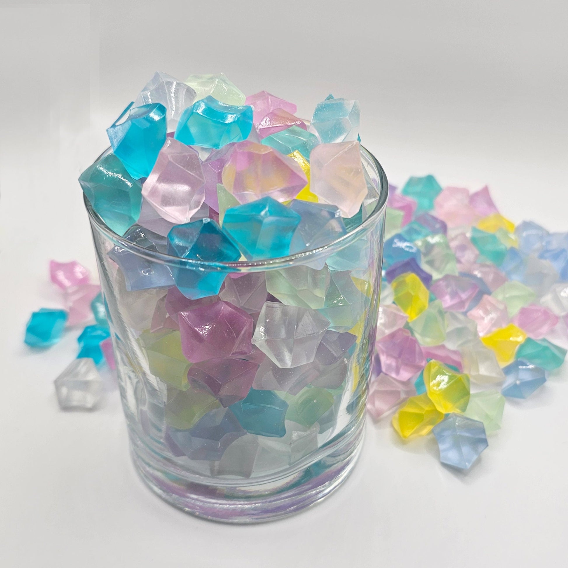 6/15 Pcs Glow in the Dark Multi Color Crushed Ice Cube Chunks, Fluorescent Faux Ice Cubes, Crystals Fake Diamond, Cabochons #CAB123