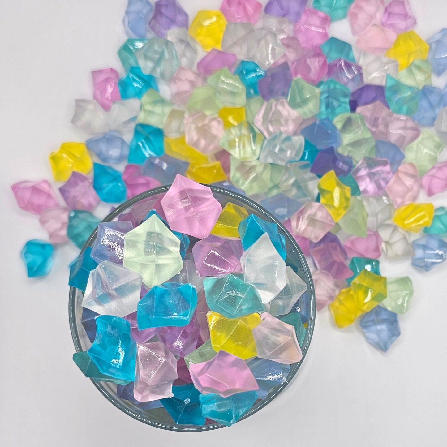 6/15 Pcs Glow in the Dark Multi Color Crushed Ice Cube Chunks, Fluorescent Faux Ice Cubes, Crystals Fake Diamond, Cabochons #CAB123