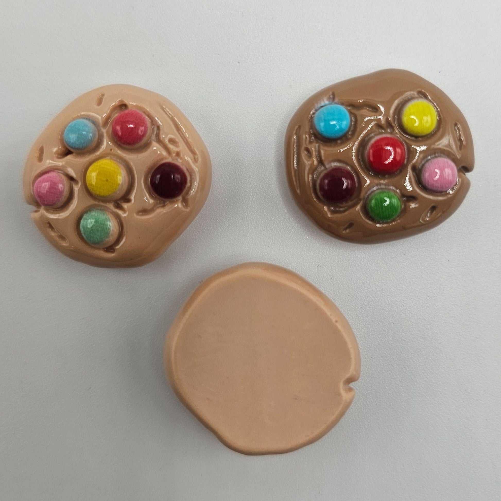 5/10/25 Pcs MM Cookies Chocolate Chip Resin Flat Back Cabochons, Snack Cabochon #CAB130
