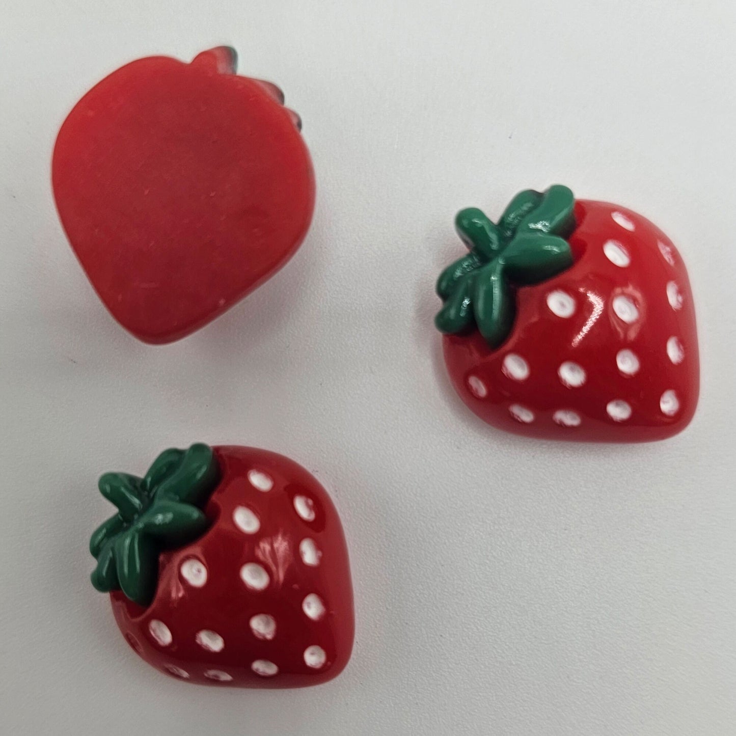 5/10/25 Pcs Red Strawberry Resin Flat Back Cabochons, Fruits Flatback Cabochon #CAB133