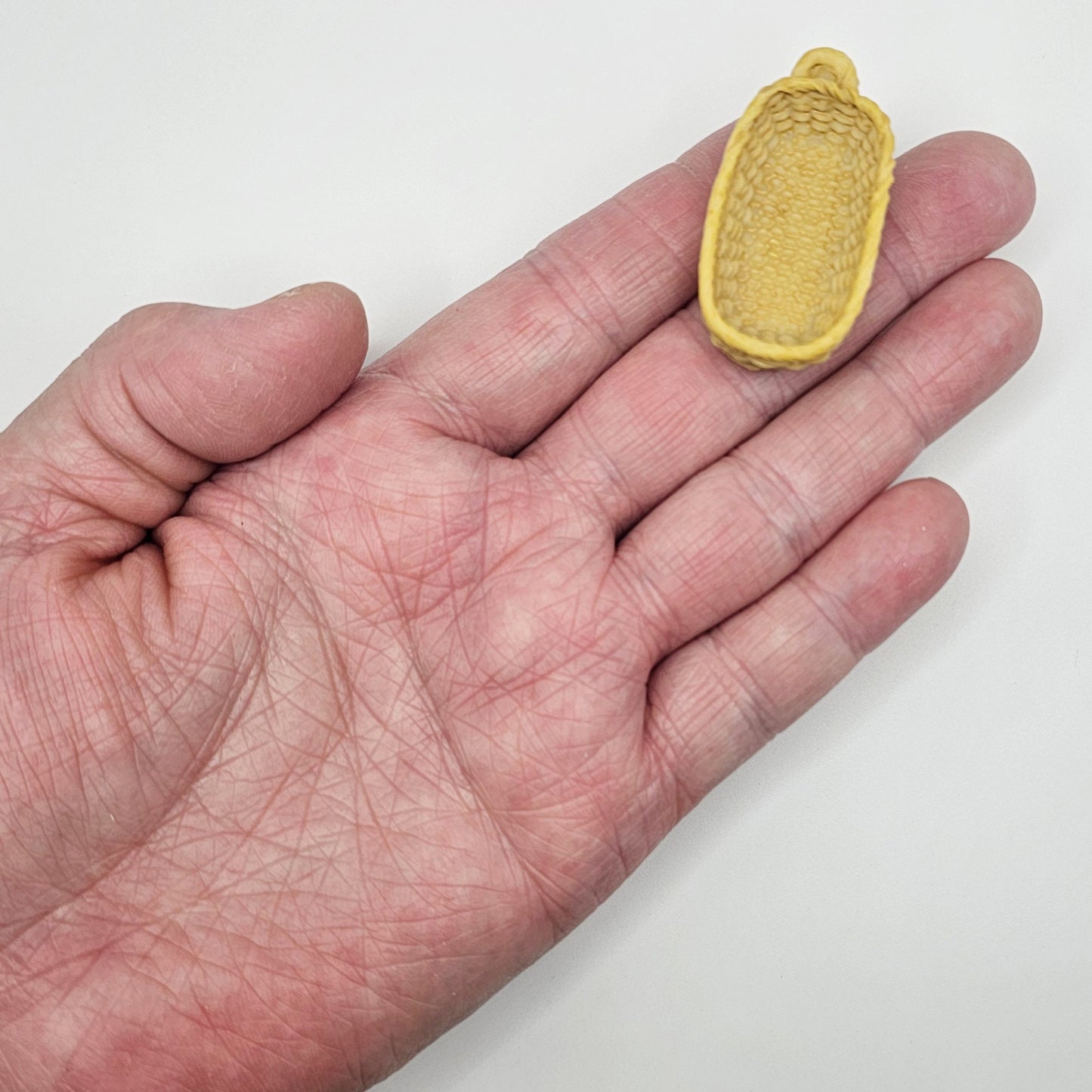 5 Pcs Miniature Dollhouse Basket Tray Flat Back Cabochons, Faux Wicker Basket Flatback Cabochon #CAB135