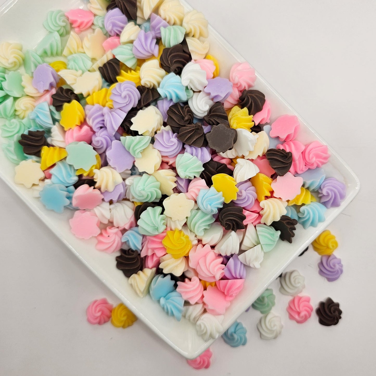 10/30 pcs Pastel Color Resin Whipped Cream Cabochons Small Icing Cabochon # Cab 138