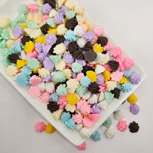 10/30 pcs Pastel Color Resin Whipped Cream Cabochons Small Icing Cabochon # Cab 138