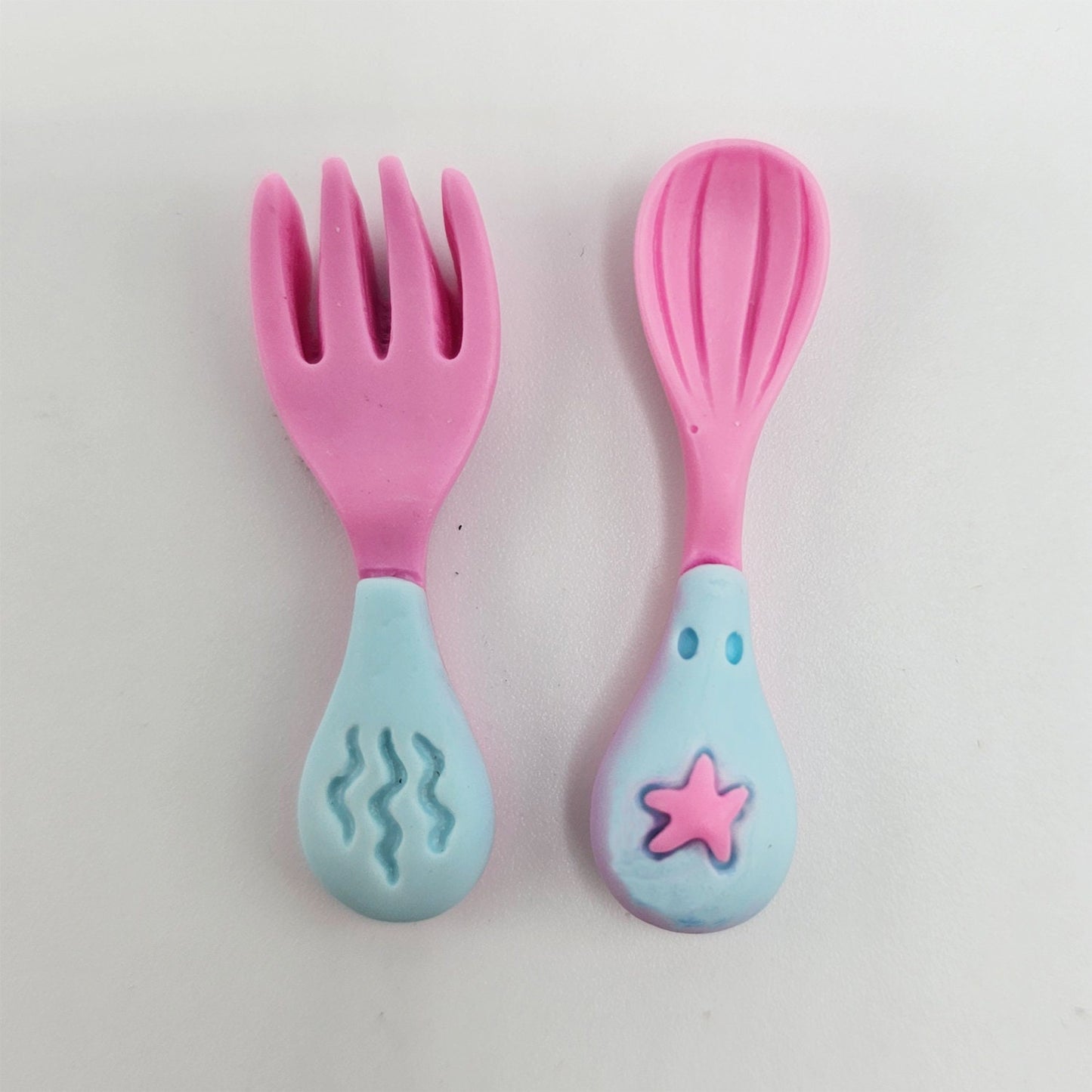 2/5/10 Sets Cutlery Cabochon Resin Flat Back Miniature Kawaii Knife Spoon Cabochons #CAB145