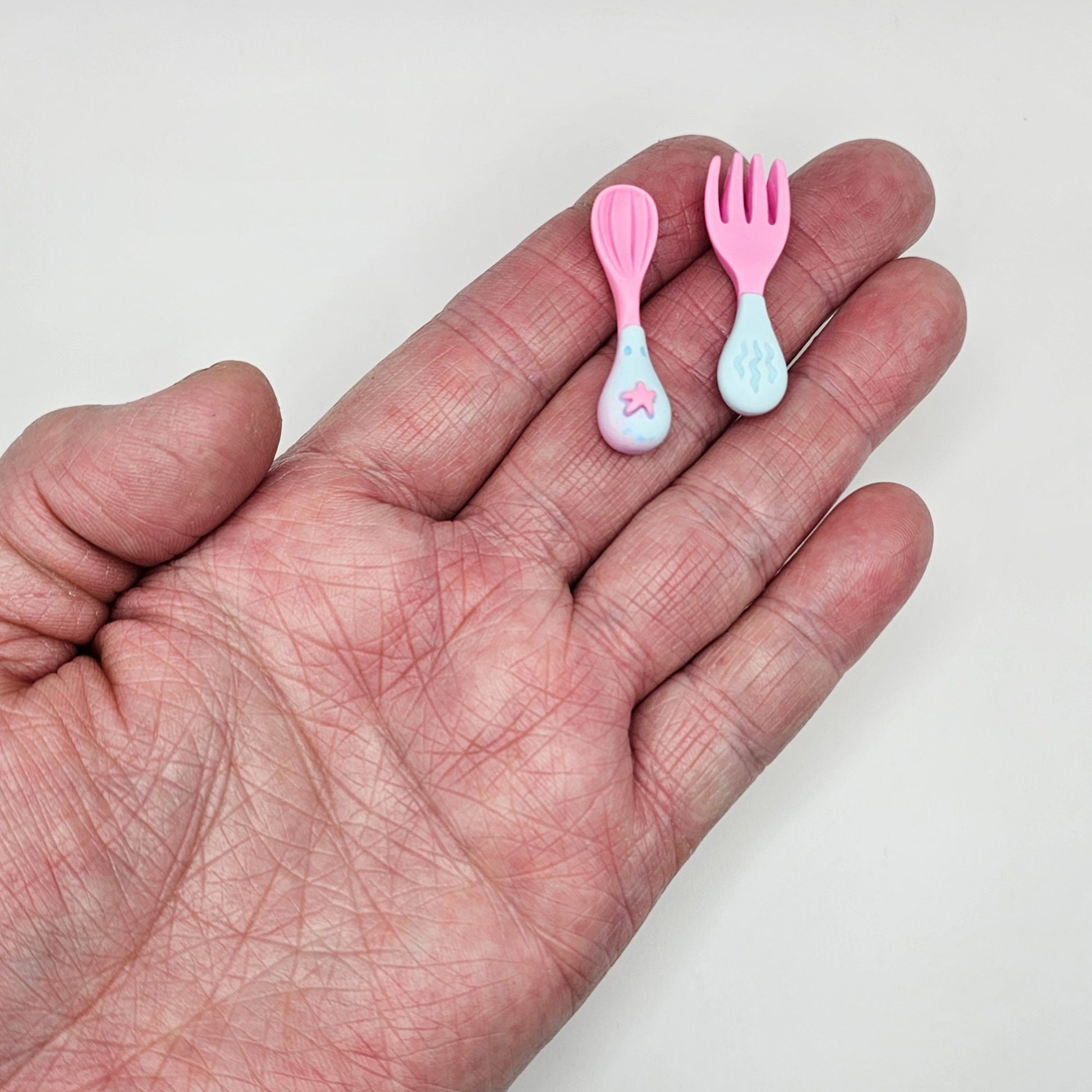 2/5/10 Sets Cutlery Cabochon Resin Flat Back Miniature Kawaii Knife Spoon Cabochons #CAB145