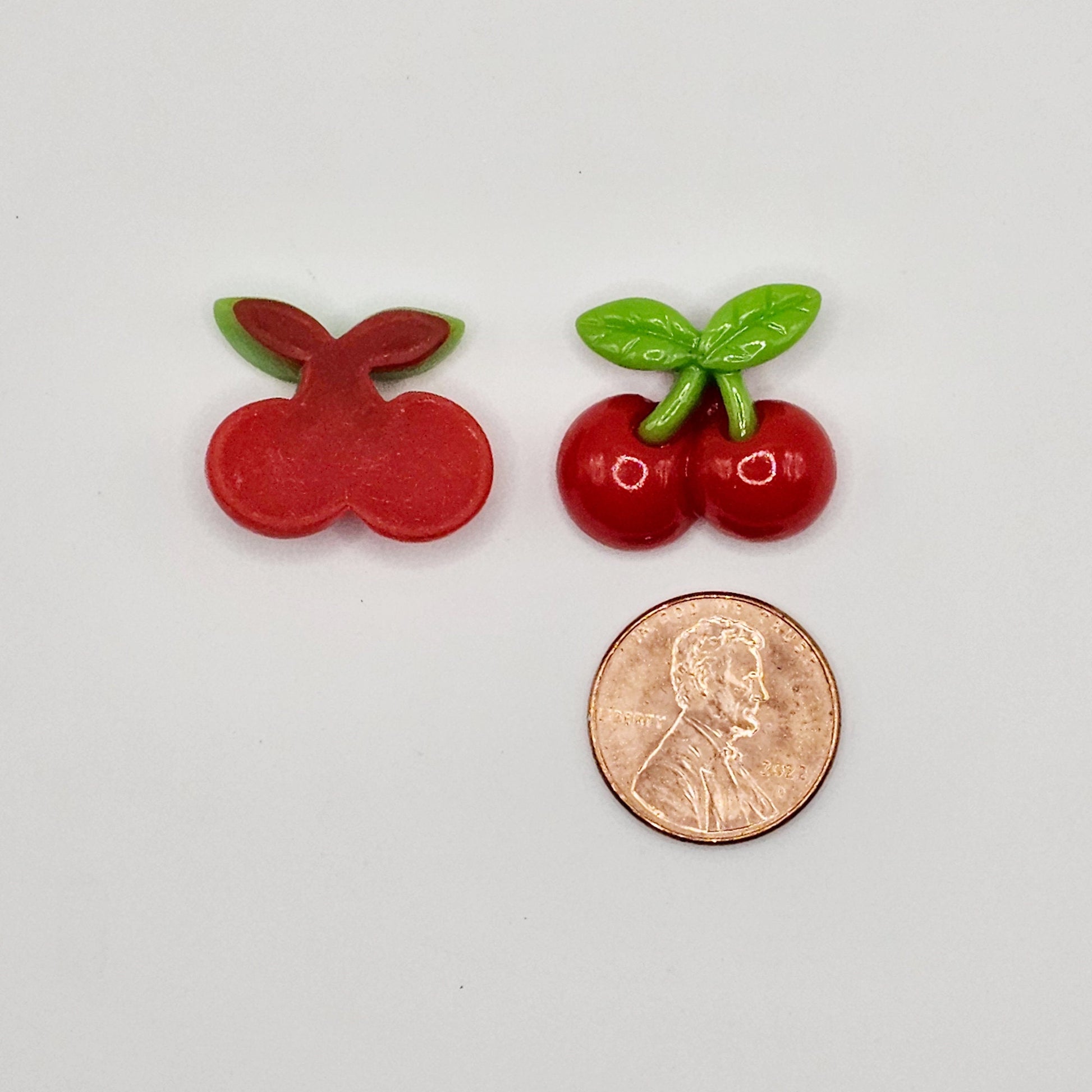 5/10/25 pcs Red Cherry Cabochons Flat Back Resin Fruit #CAB033