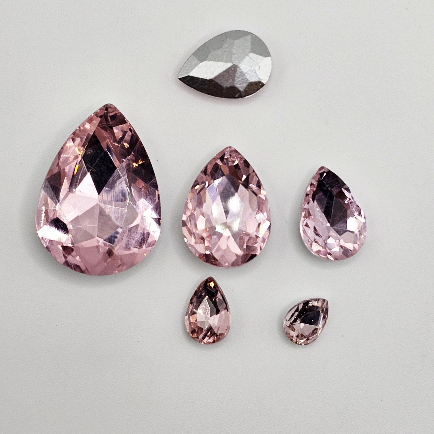 Teardrop Pointed Back Gems Jewels Pink Rhinestone 6x8mm 8x10mm 10x14mm 13x18mm 18x25mm