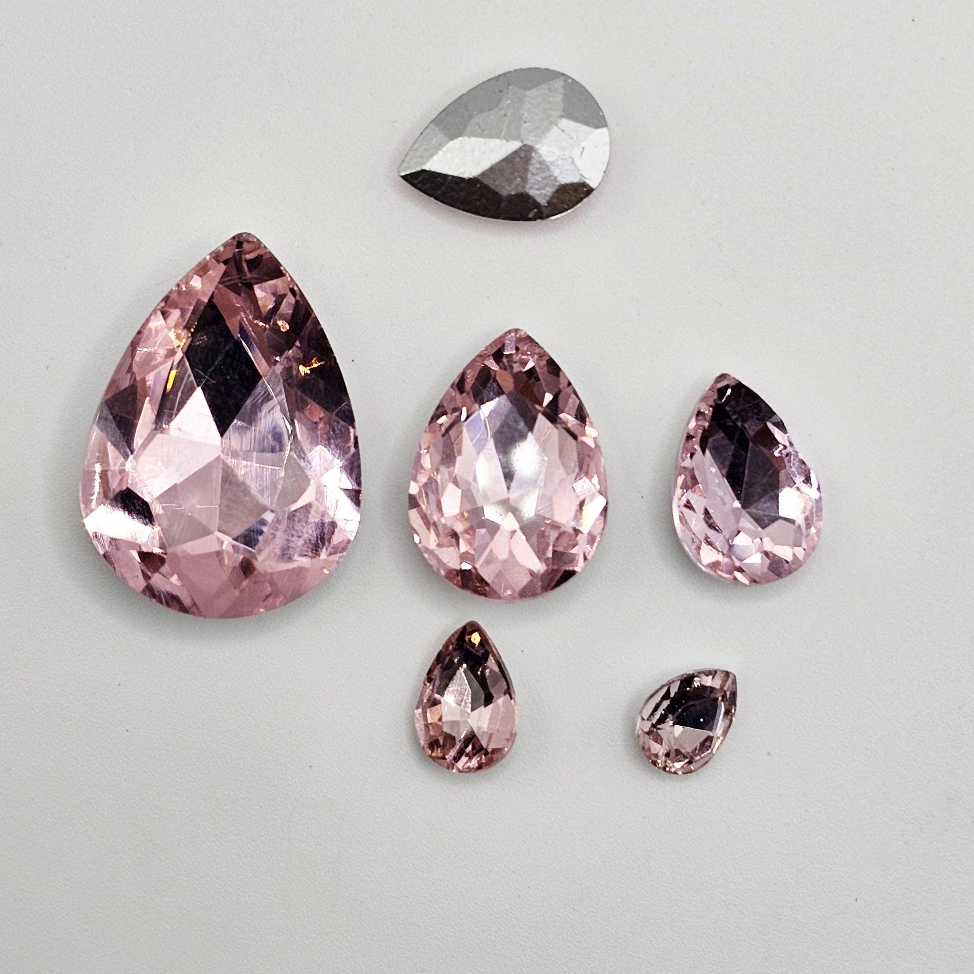 Teardrop Pointed Back Gems Jewels Pink Rhinestone 6x8mm 8x10mm 10x14mm 13x18mm 18x25mm