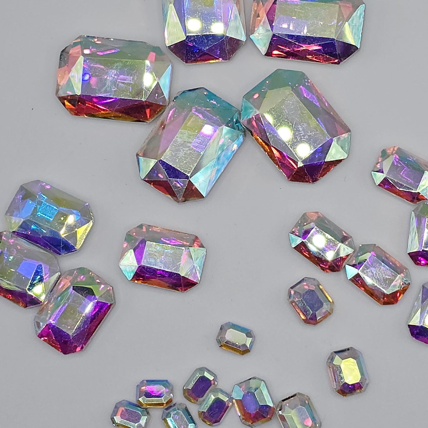 Rectangle Pointed Back Gems Jewels AB Crystal Rhinestone 6x8mm 8x10mm 10x14mm 13x18mm 18x25mm