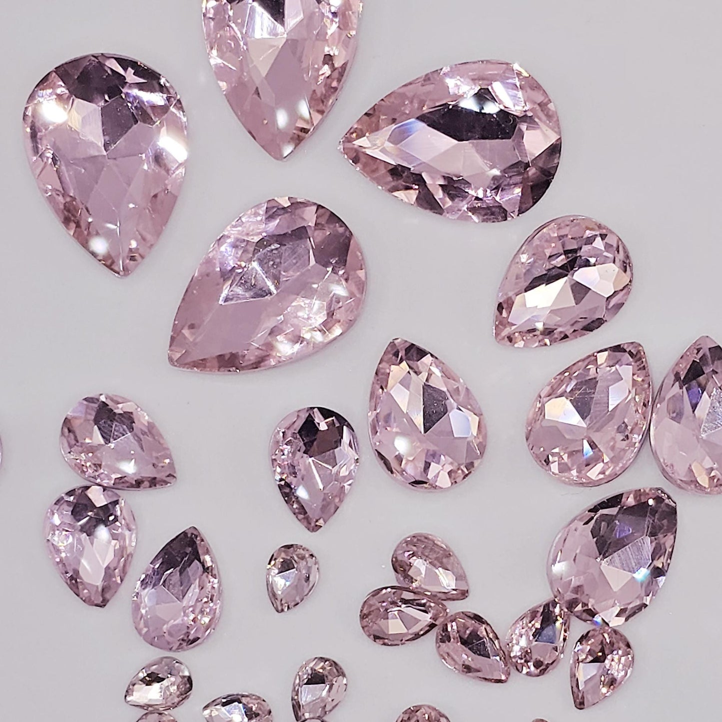 Teardrop Pointed Back Gems Jewels Pink Rhinestone 6x8mm 8x10mm 10x14mm 13x18mm 18x25mm