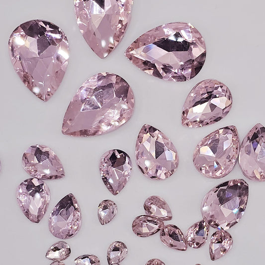 Teardrop Pointed Back Gems Jewels Pink Rhinestone 6x8mm 8x10mm 10x14mm 13x18mm 18x25mm