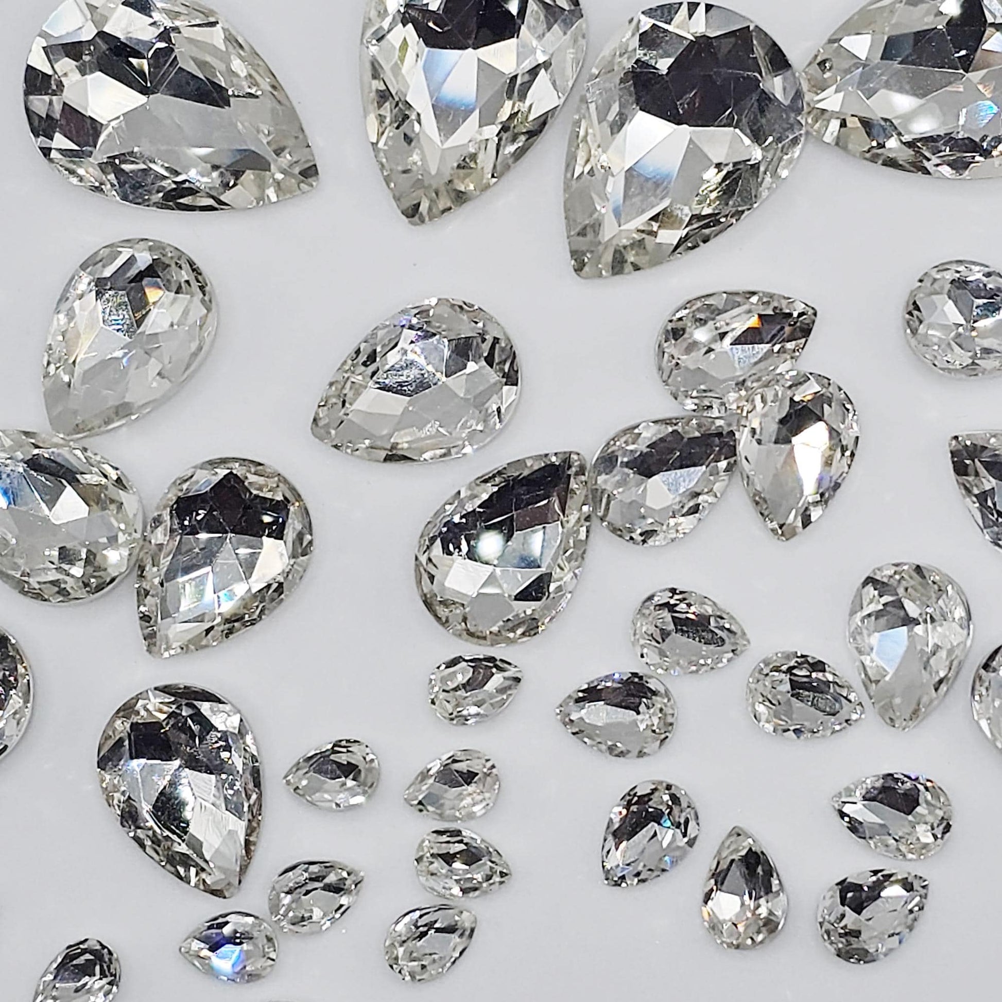 Teardrop Pointed Back Gems Jewels Crystal Clear Rhinestone 6x8mm 8x10mm 10x14mm 13x18mm 18x25mm
