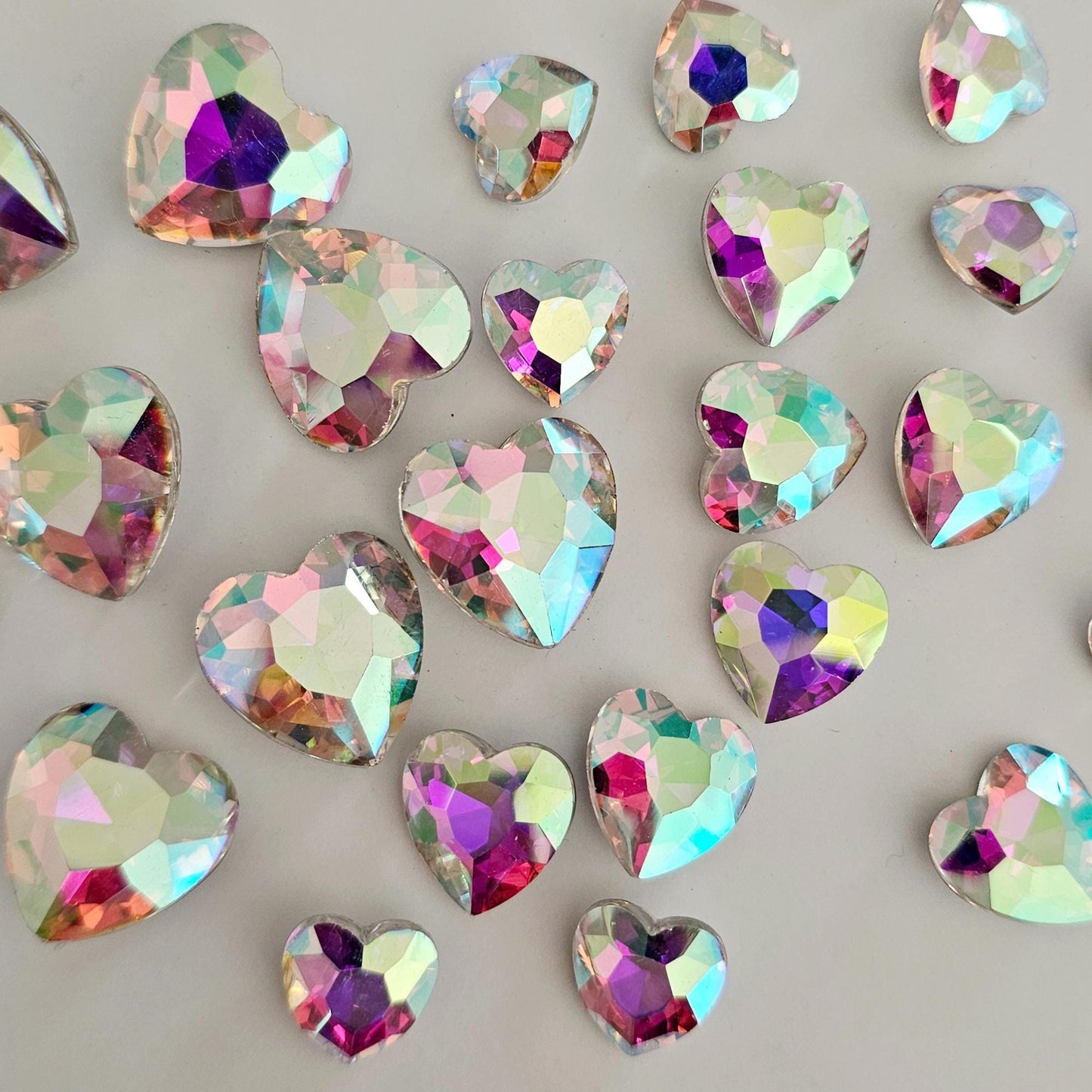 Heart Pointed Back Gems Jewels AB Crystal Rhinestone 12mm 14mm 18mm