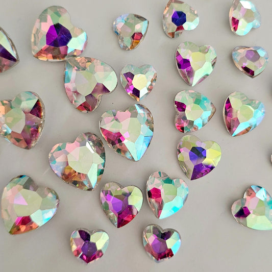 Heart Pointed Back Gems Jewels AB Crystal Rhinestone 12mm 14mm 18mm