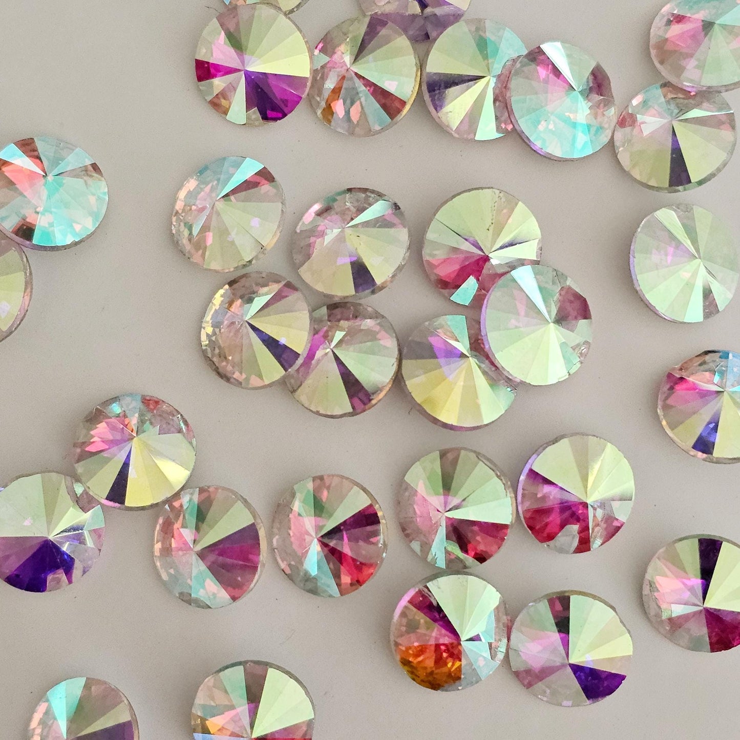 Cone Round Pointed Back Gems Jewels AB Crystal Rhinestone 10mm 12mm 14mm 16mm