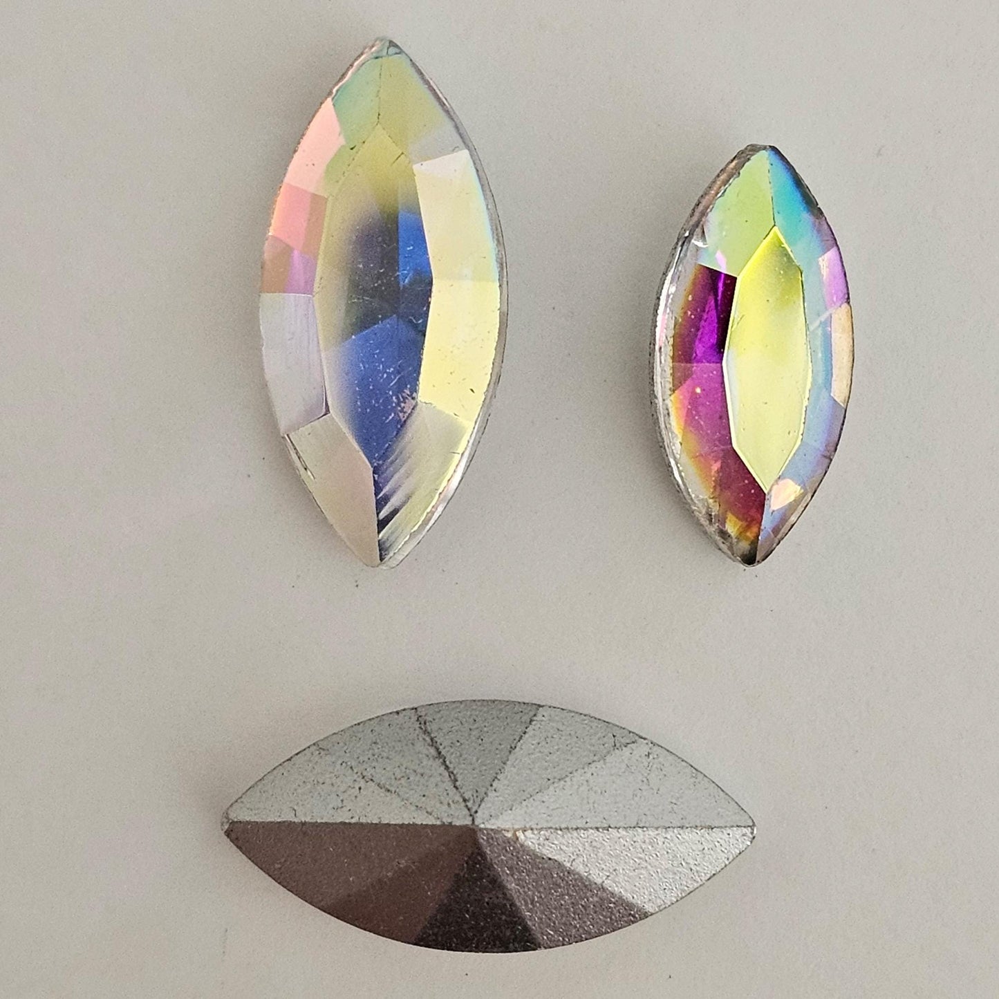 Slim Navette Pointed Back Gems Jewels AB Crystal Rhinestone 6x12mm 7x15mm