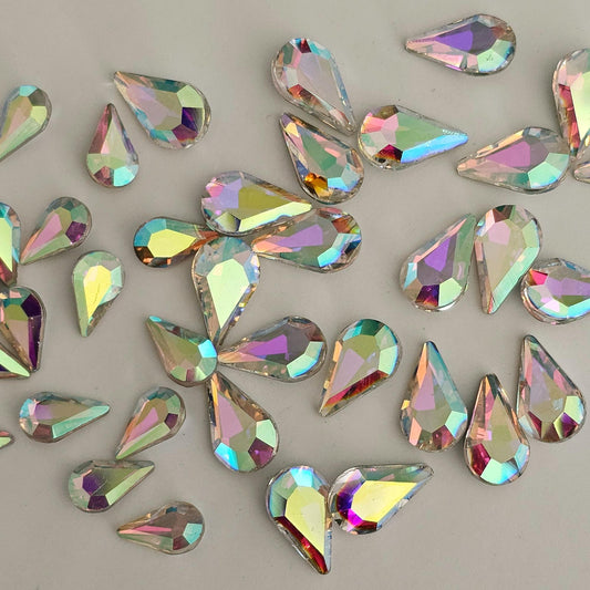 Point Pear Pointed Back Gems Jewels AB Crystal Rhinestone 6x10mm 8x13mm