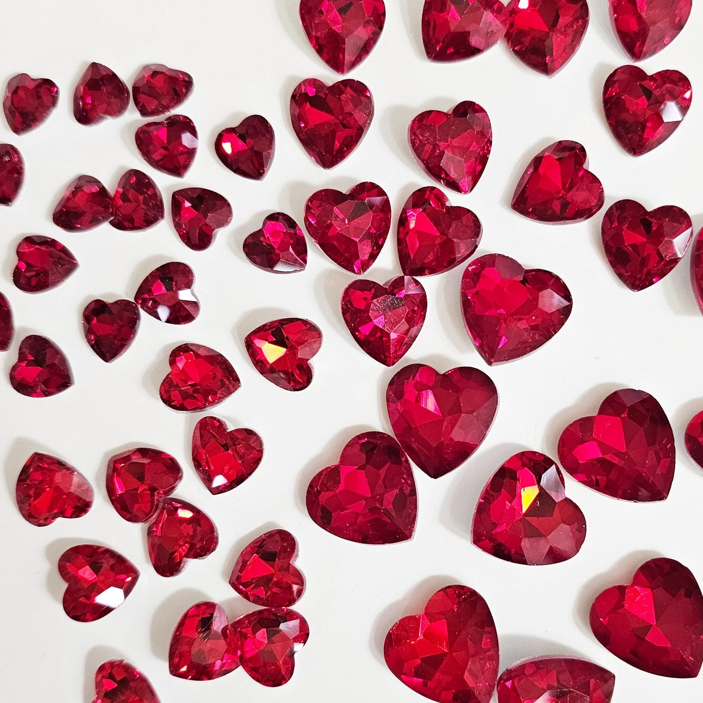 Heart Pointed Back Gems Jewels Red Rhinestone 10mm 12mm 14mm 18mm