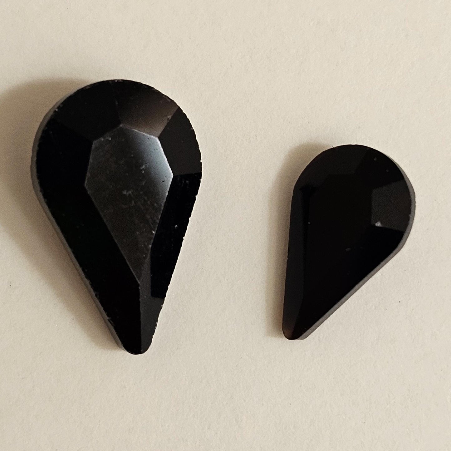 Point Pear Pointed Back Gems Jewels Black Opaque Rhinestone 6x10mm 8x13mm