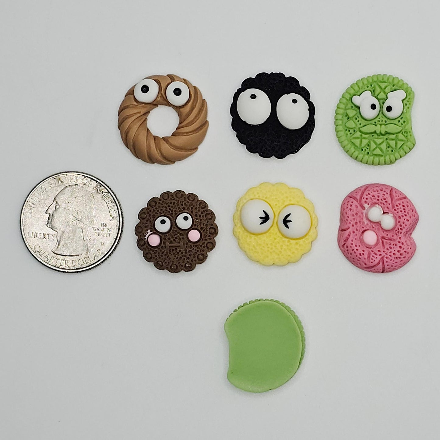 6/12/24 Pcs Cookie Monster Resin Flat Back Cabochons, Snack Cabochon #CAB204
