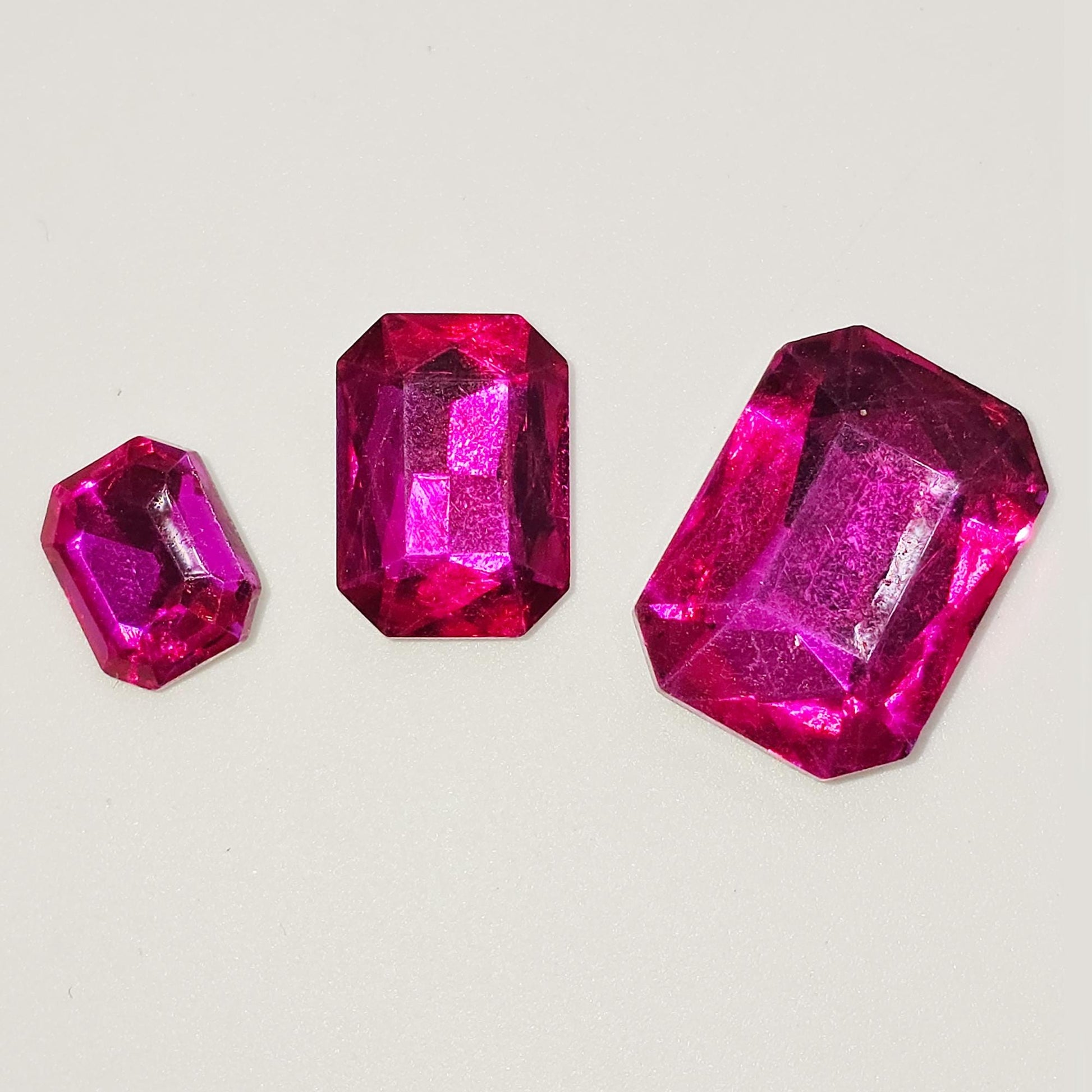 Rectangle Pointed Back Gems Jewels Hot Pink Rhinestone 6x8mm 8x10mm 10x14mm 13x18mm 18x25mm