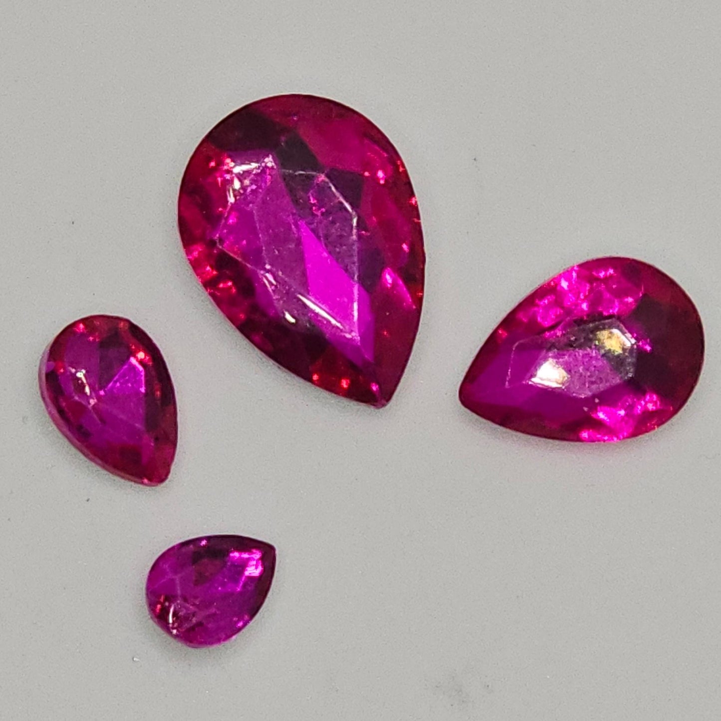 Teardrop Pointed Back Gems Jewels Hot Pink Rhinestone 6x8mm 8x10mm 10x14mm 13x18mm 18x25mm