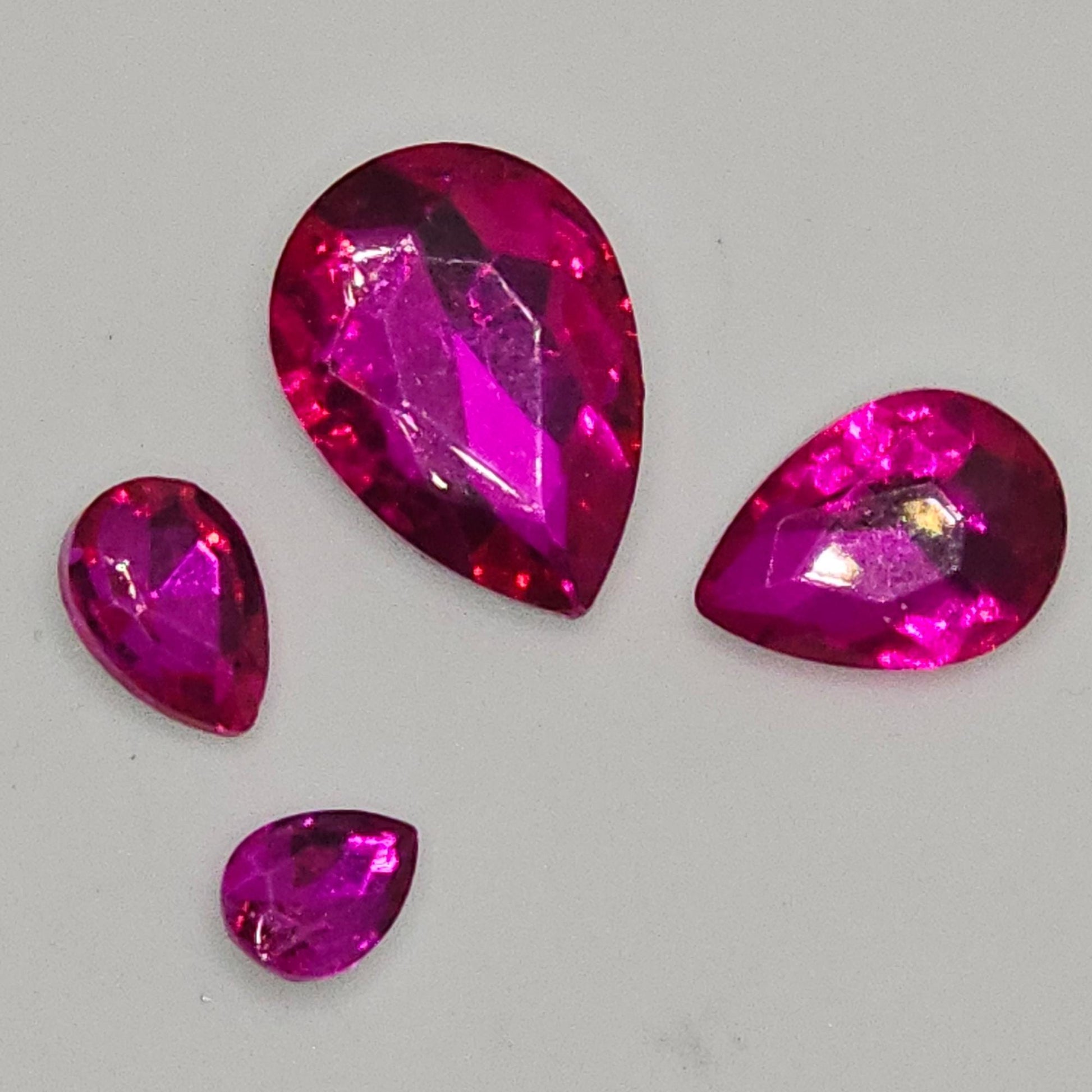 Teardrop Pointed Back Gems Jewels Hot Pink Rhinestone 6x8mm 8x10mm 10x14mm 13x18mm 18x25mm