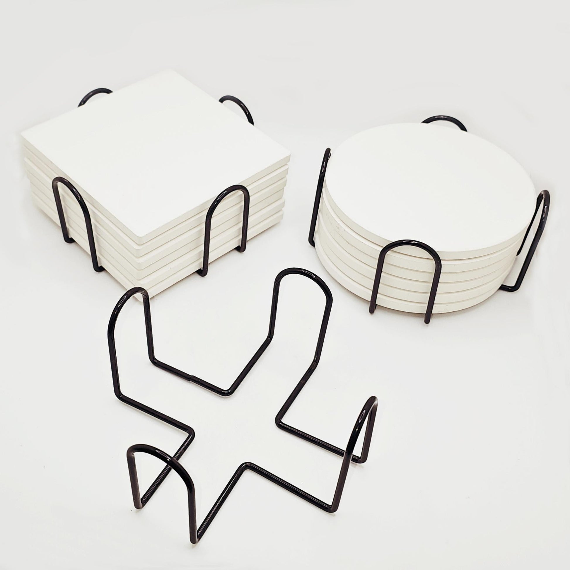 Coaster Holder Black Wire Metal Coaster Stand