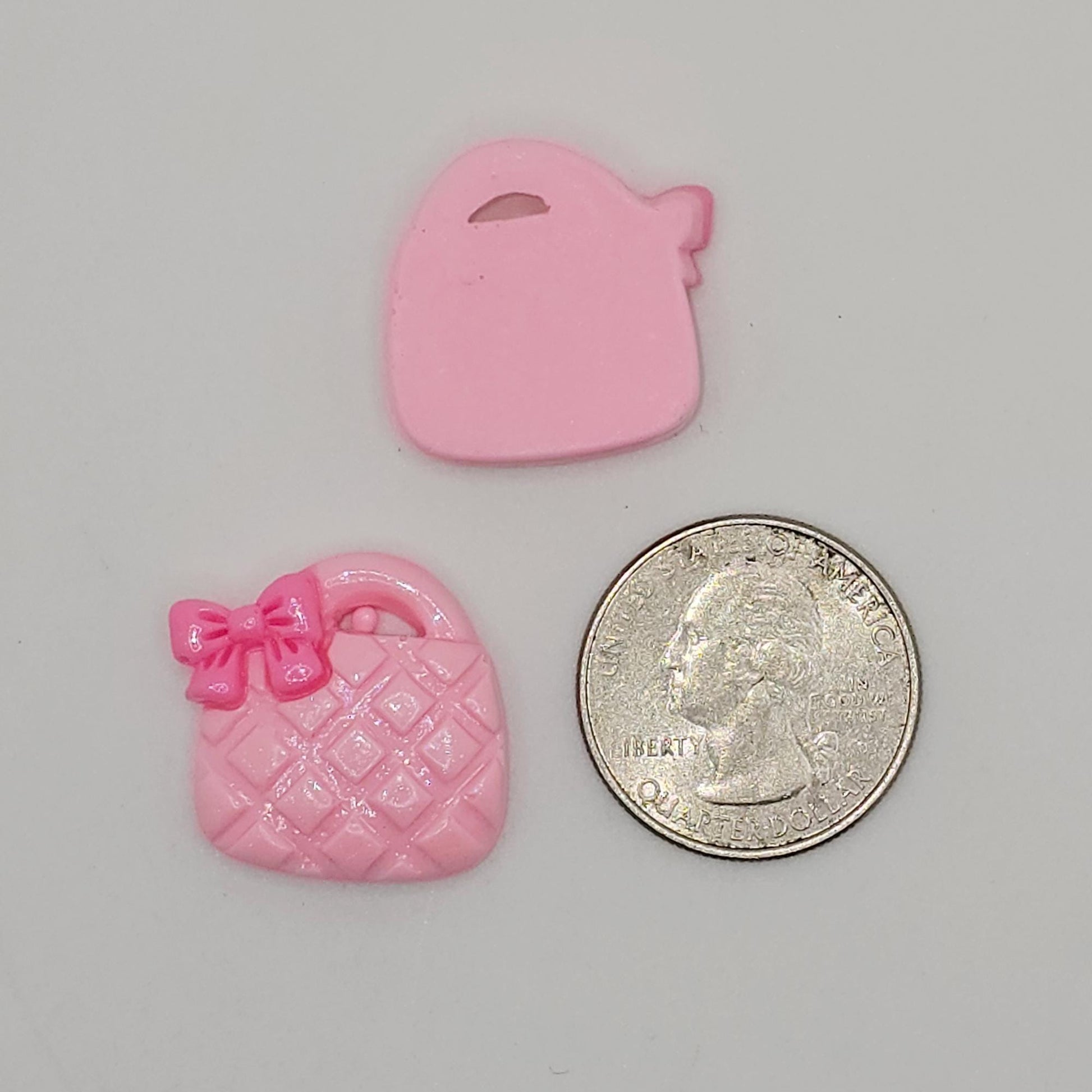 5/10/25 Pcs Cute Doll Bow Pink Purse Resin Flat Back Cabochons Handbag Cabochon #CAB206