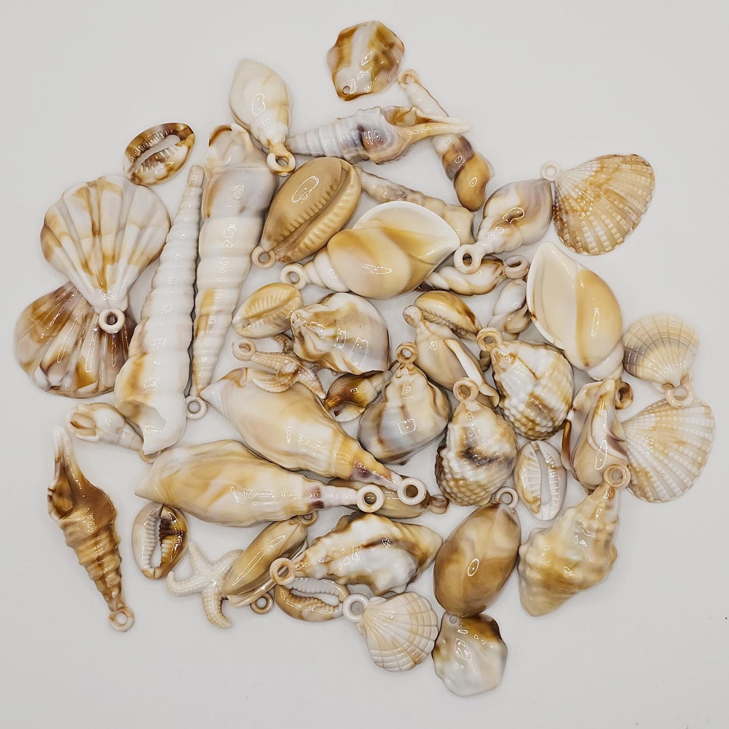 20/50 Pcs Acrylic Seashell Charms Starfish Conch Cowrie Pendants Ocean Sea Charm, Charms #CM101