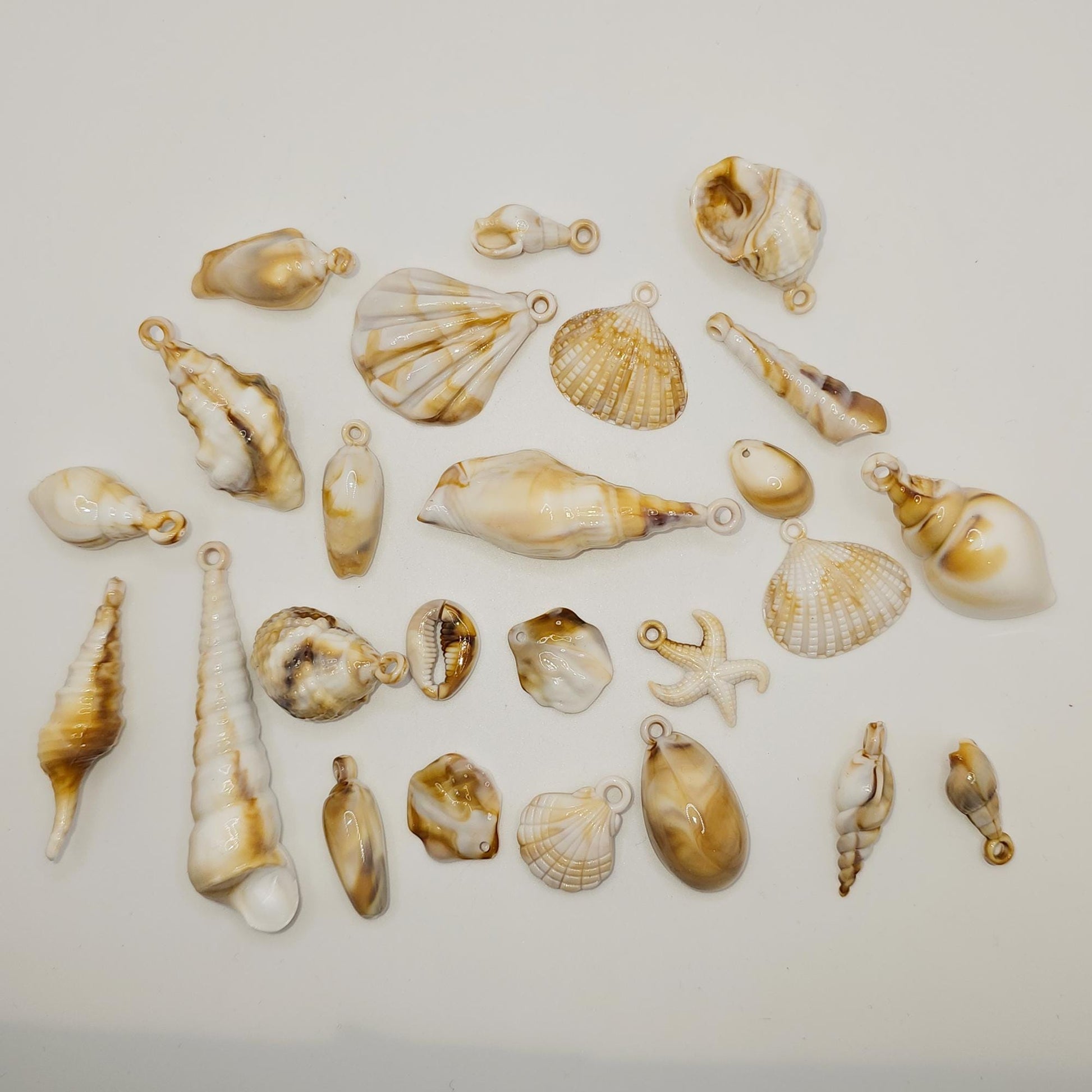 20/50 Pcs Acrylic Seashell Charms Starfish Conch Cowrie Pendants Ocean Sea Charm, Charms #CM101