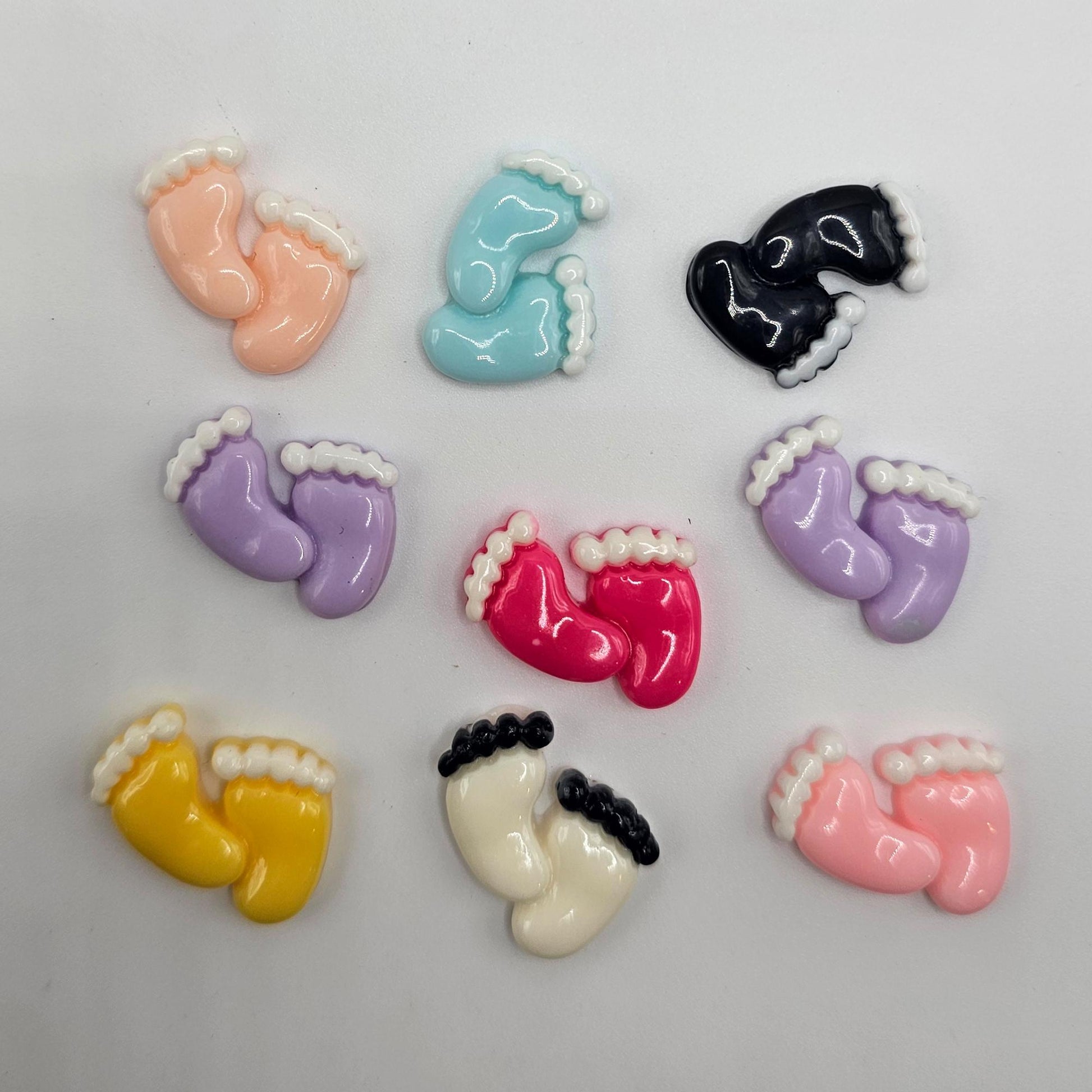 10/30 Kawaii Colorful Glossy Footprint Bare Feet Resin Flatback Cabochon #CAB150