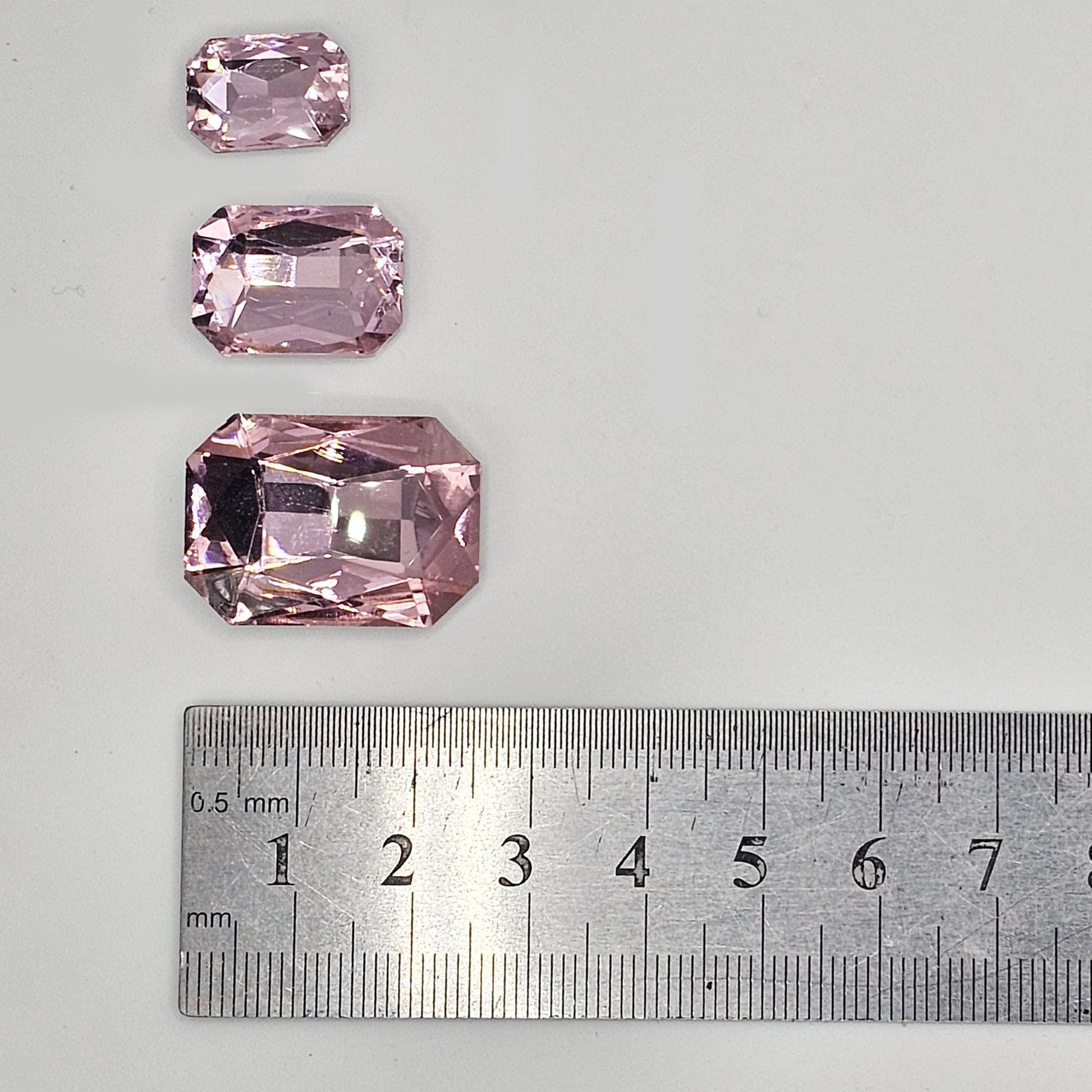 Rectangle Pointed Back Gems Jewels Pink Rhinestone 10x14mm 13x18mm 18x25mm