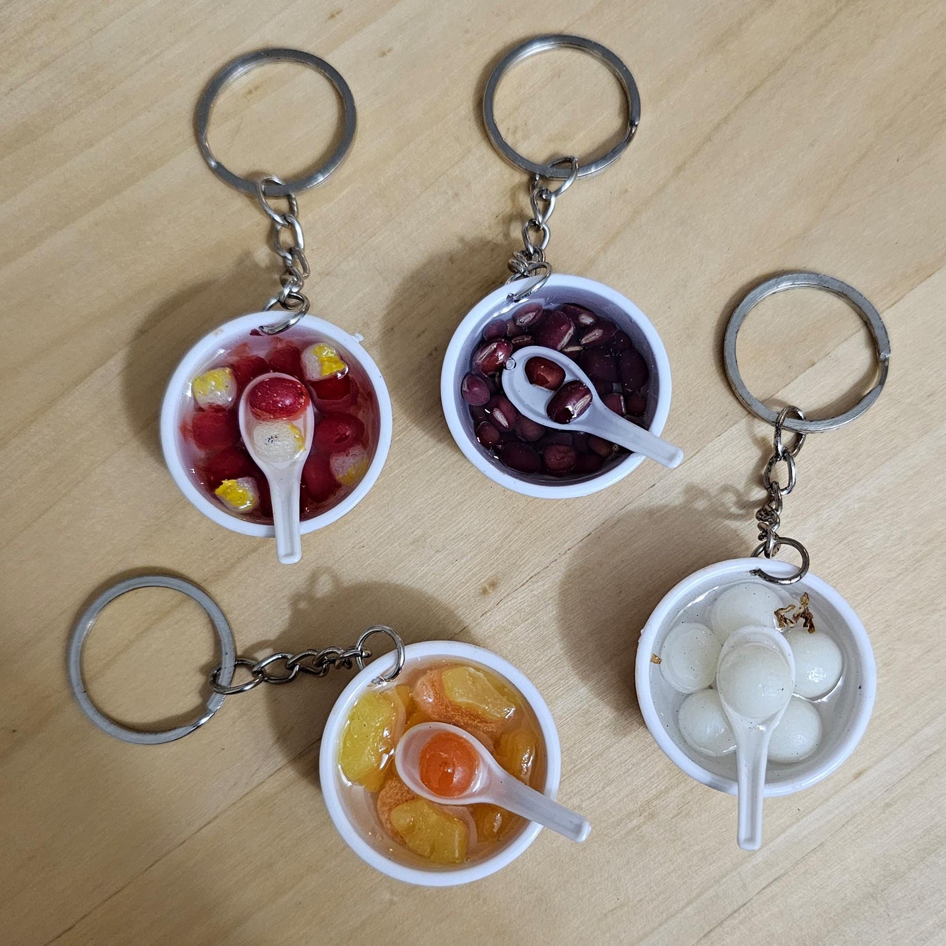 Ramen Noodle Dessert Miniature Bowl Charms Keychain Key Ring Charm