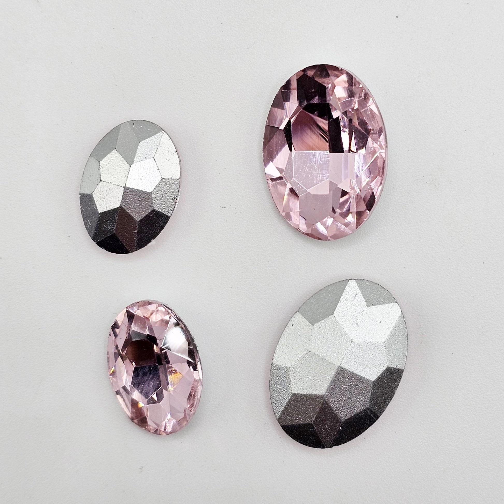 Oval Pointed Back Gems Jewels Pink Rhinestone 10x14mm 13x18mm 18x25mm
