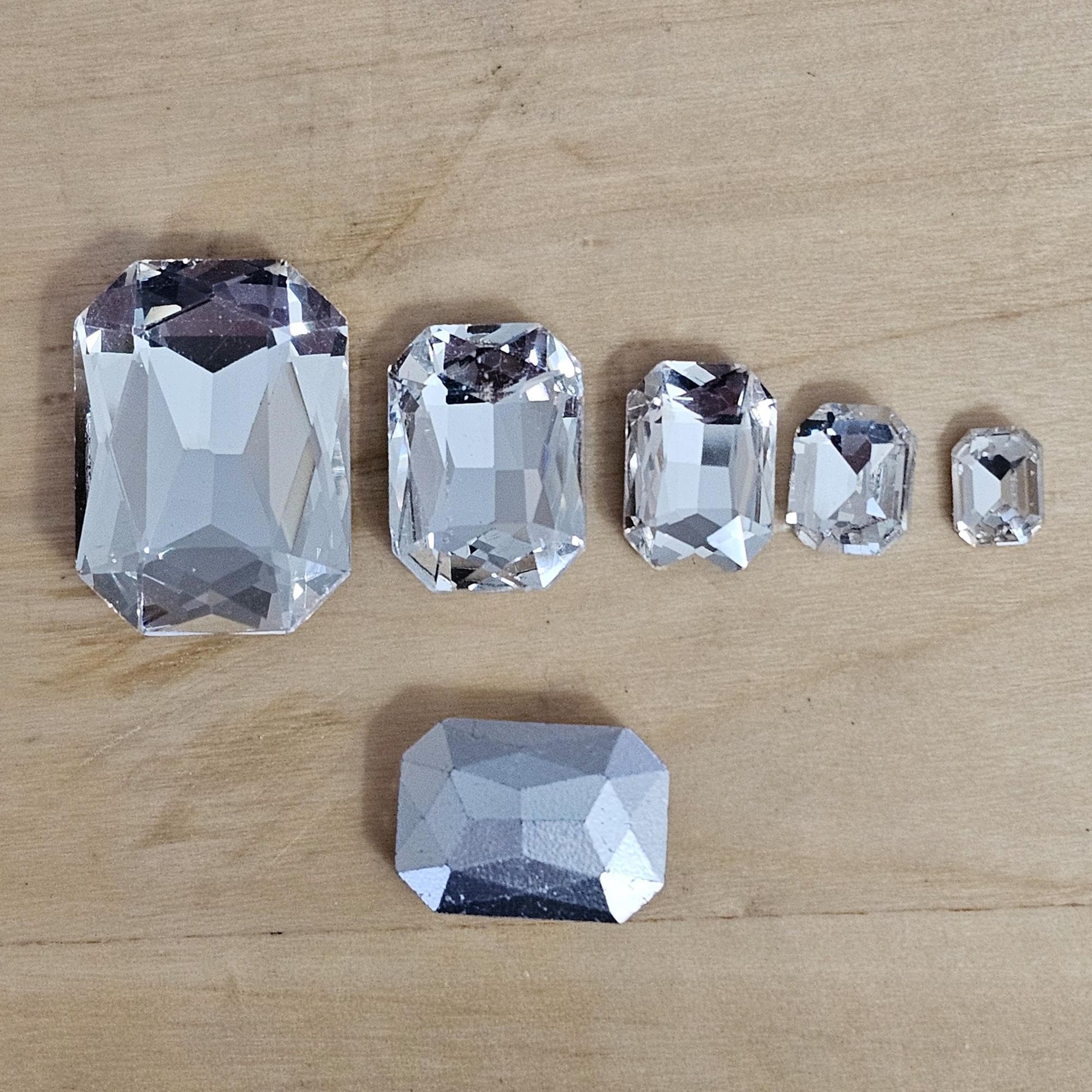 Rectangle Pointed Back Gems Jewels Crystal Clear Rhinestone 6x8mm 8x10mm 10x14mm 13x18mm 18x25mm